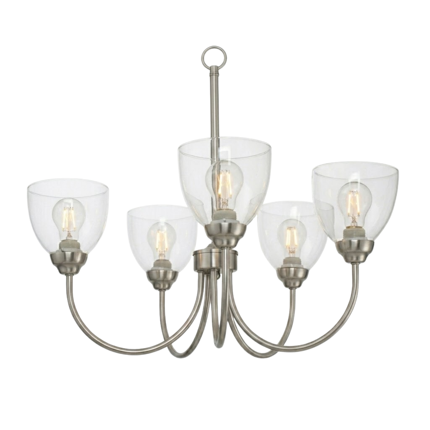 Laredo 5-Light Chandelier Clear Glass - Eye-Catching Chandeliers in Brushed Nickel