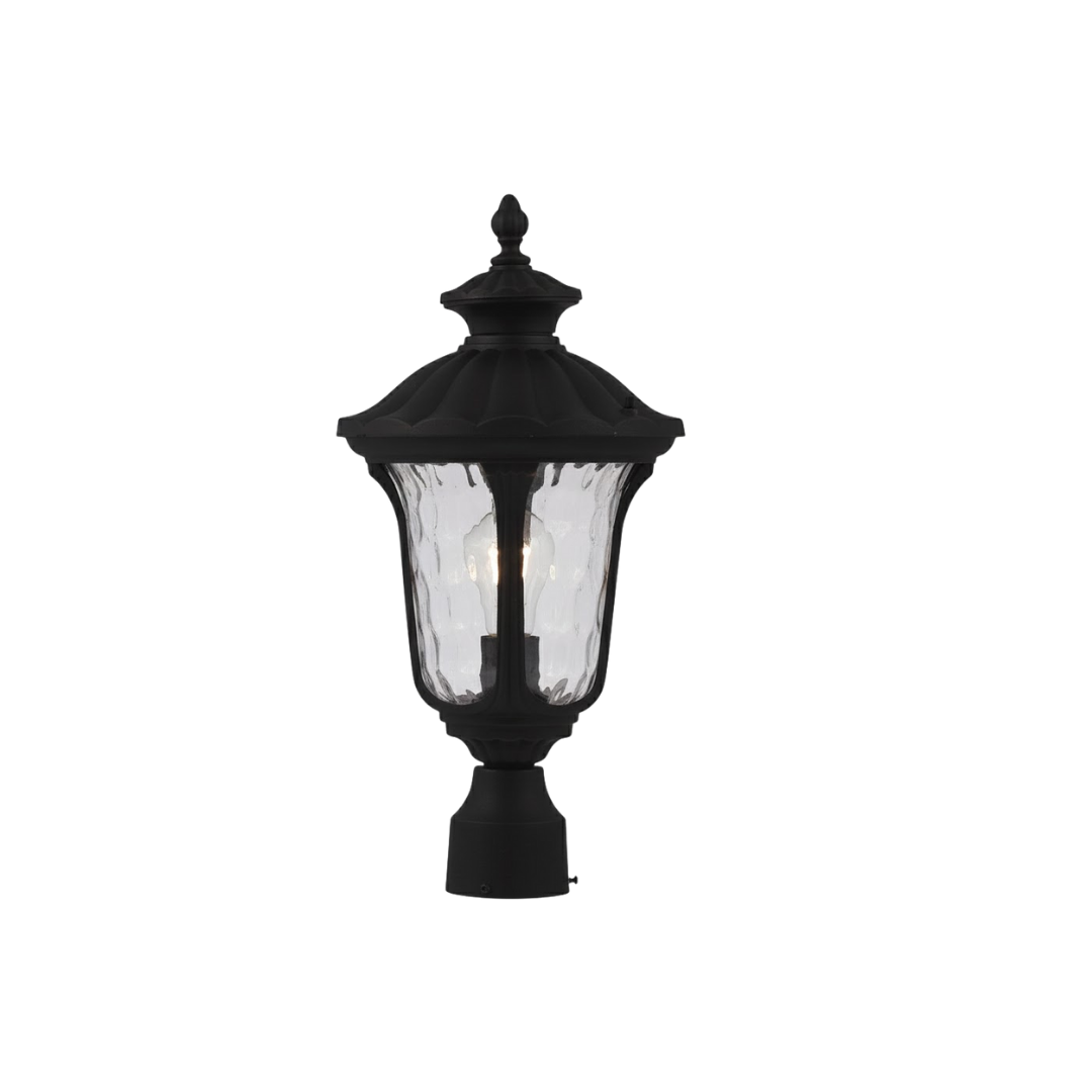 Emmons Post Mounted Coach Light - Architectural-Inspired Exterior in Matte Black