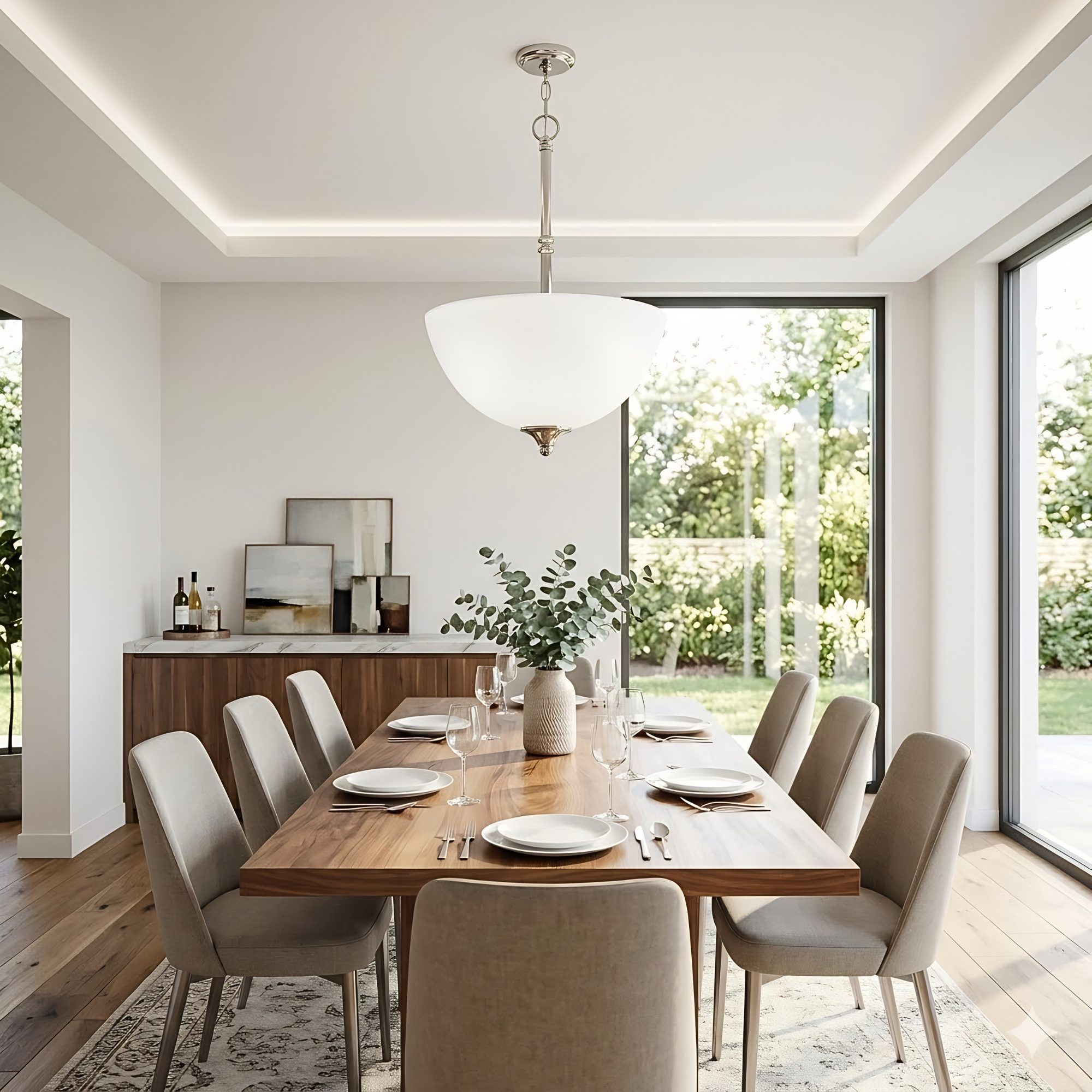 Laredo 16'' Bowl Pendant - Bold Pendants in Brushed Nickel