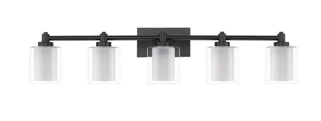 Sonora 5-Light Vanity Clear & White Glass - Transitional Vanities