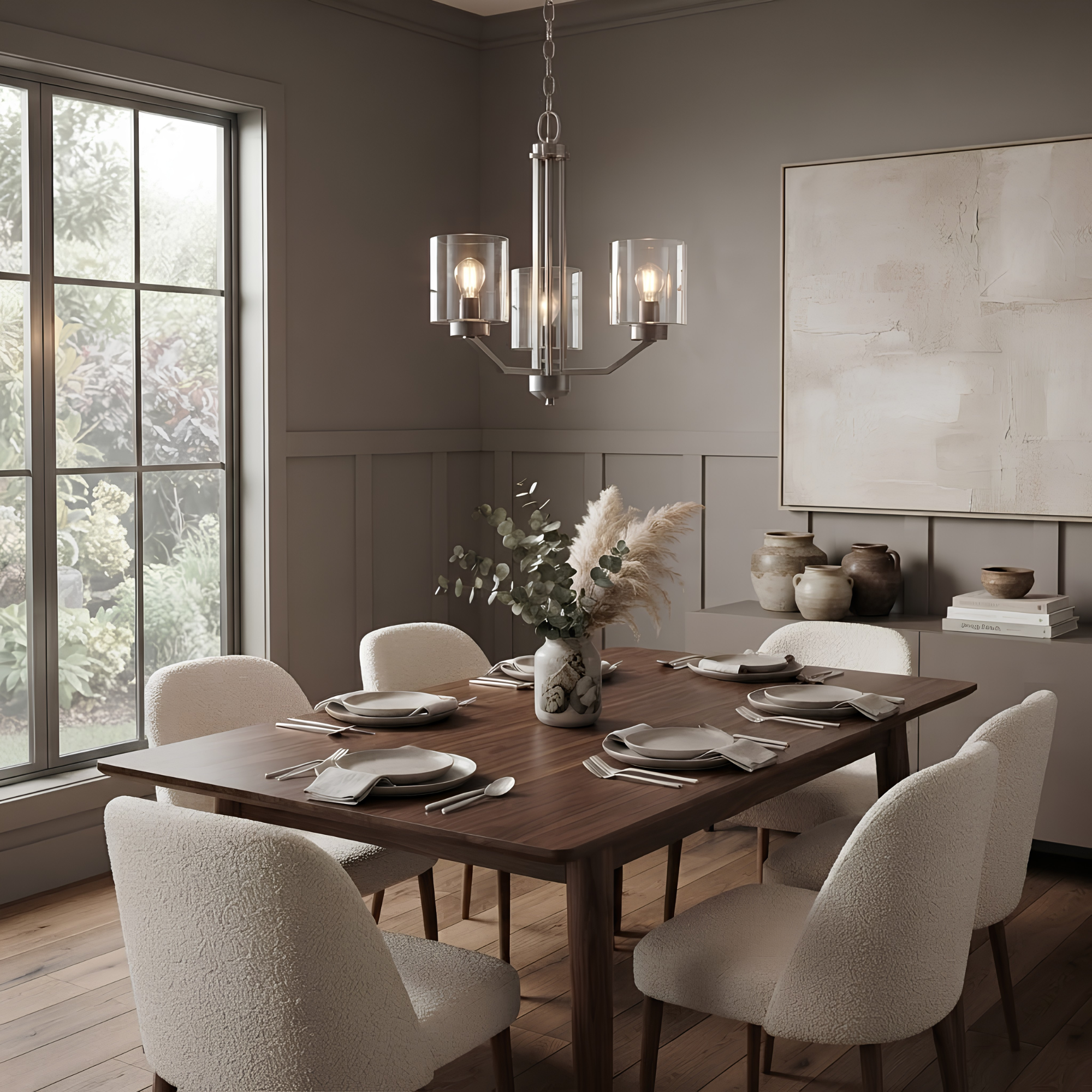 Paris 3-Light Chandelier Clear Cylinder Glass - Chic Chandeliers