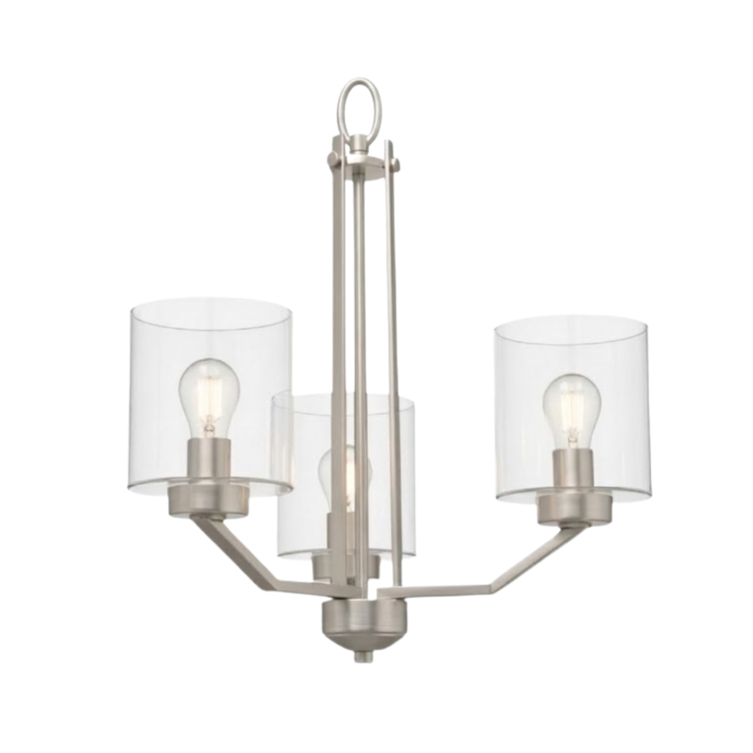 Paris 3-Light Chandelier Clear Cylinder Glass - Chic Chandeliers