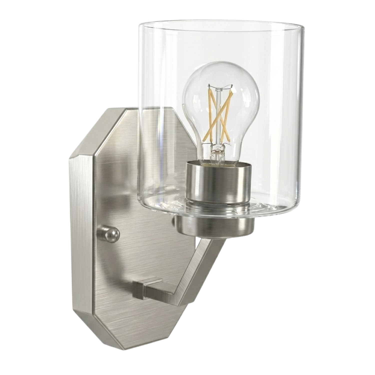 Paris 1-Light Vanity/Sconce Clear Cylinder Glass - Sleek Wall Sconces