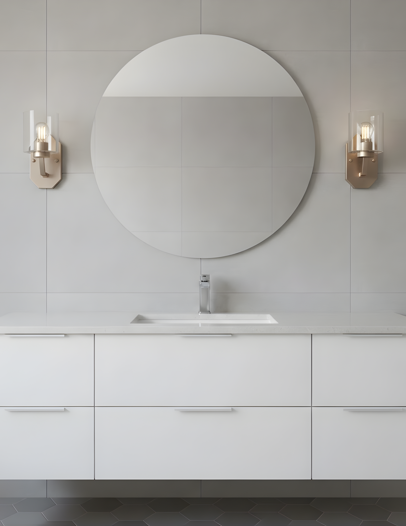 Paris 1-Light Vanity/Sconce Clear Cylinder Glass - Sleek Wall Sconces