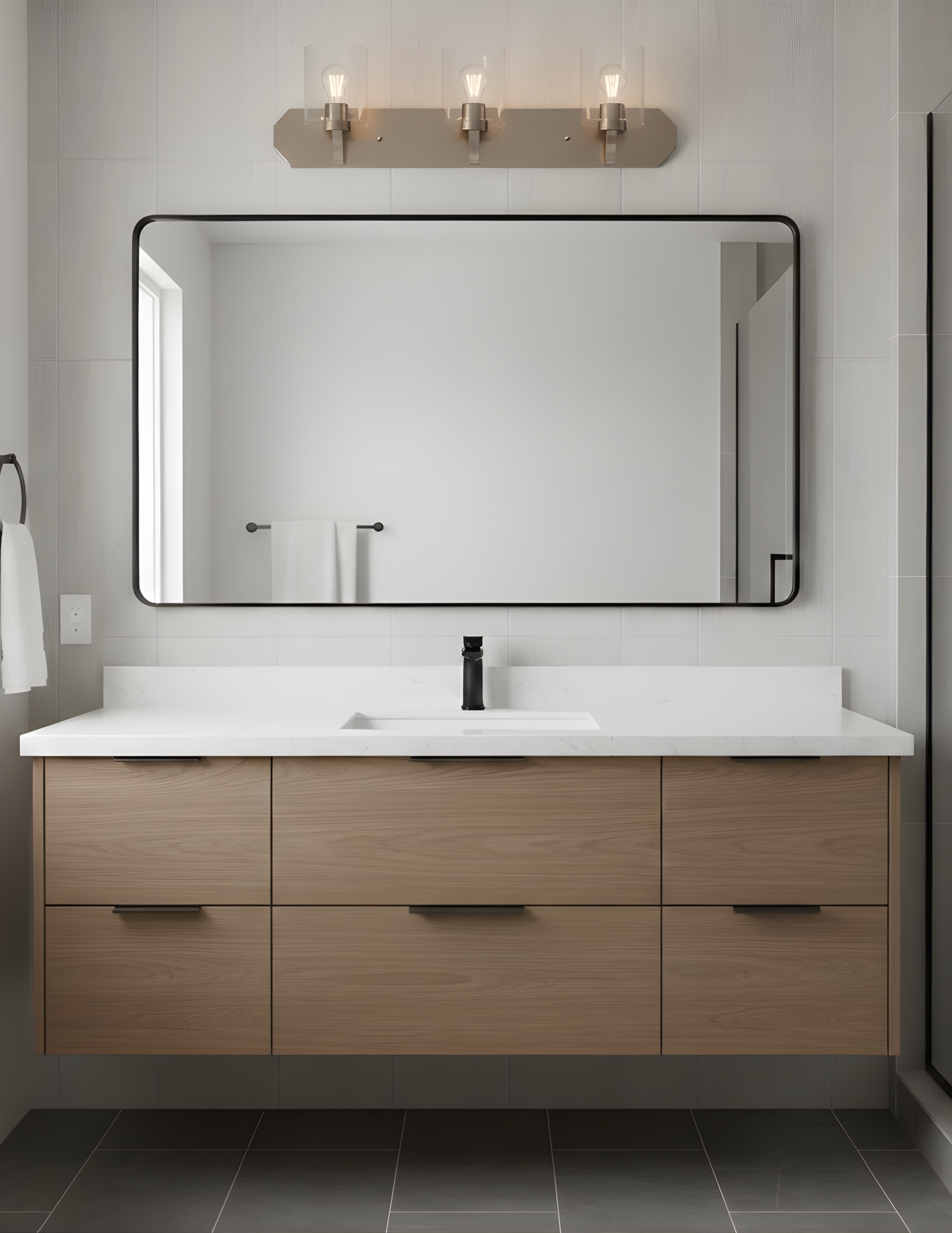 Paris 3-Light Vanity Clear Cylinder Glass - Functional Vanities