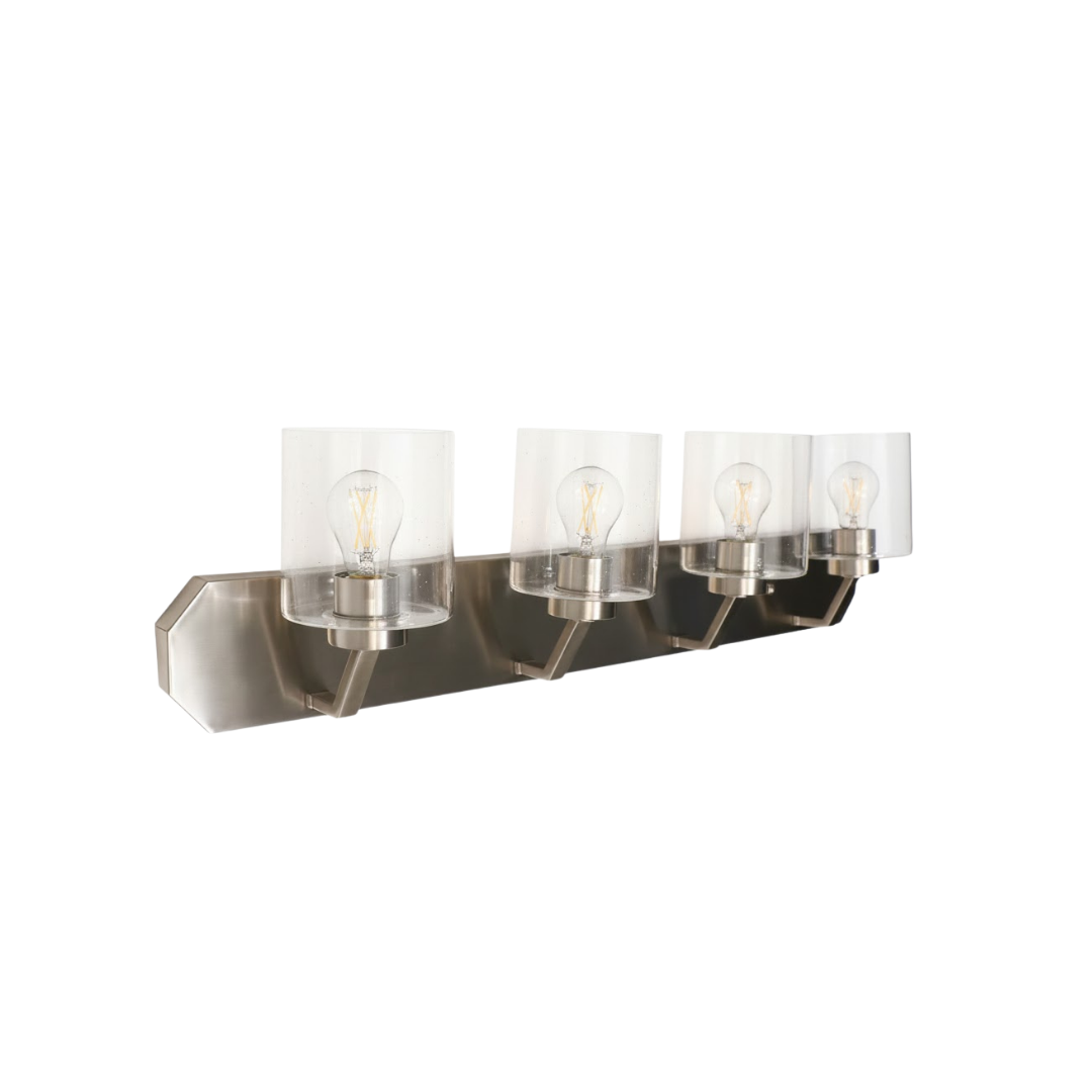 Paris 4-Light Vanity Clear Cylinder Glass - Functional Vanities