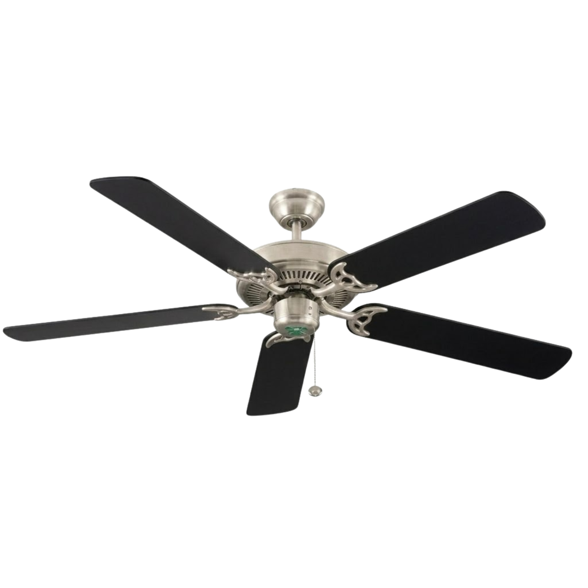 52' 5-Blade Fan - Matte Black Blades - Stylish Indoor Fans in Brushed Nickel