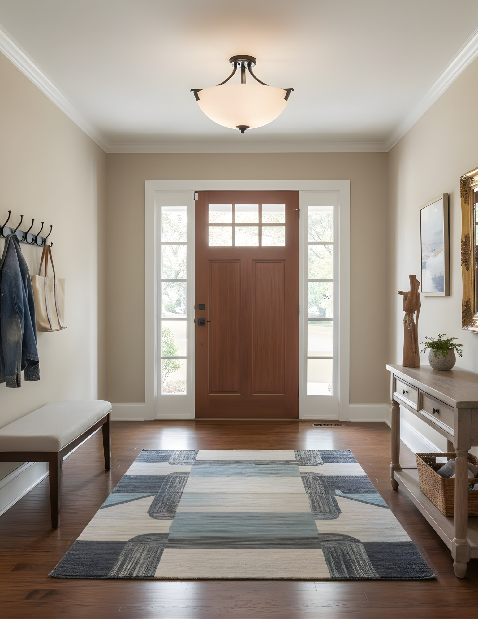 Victoria 3-Light Semi Flush Entry White Glass - Decorative Ceiling Mounts