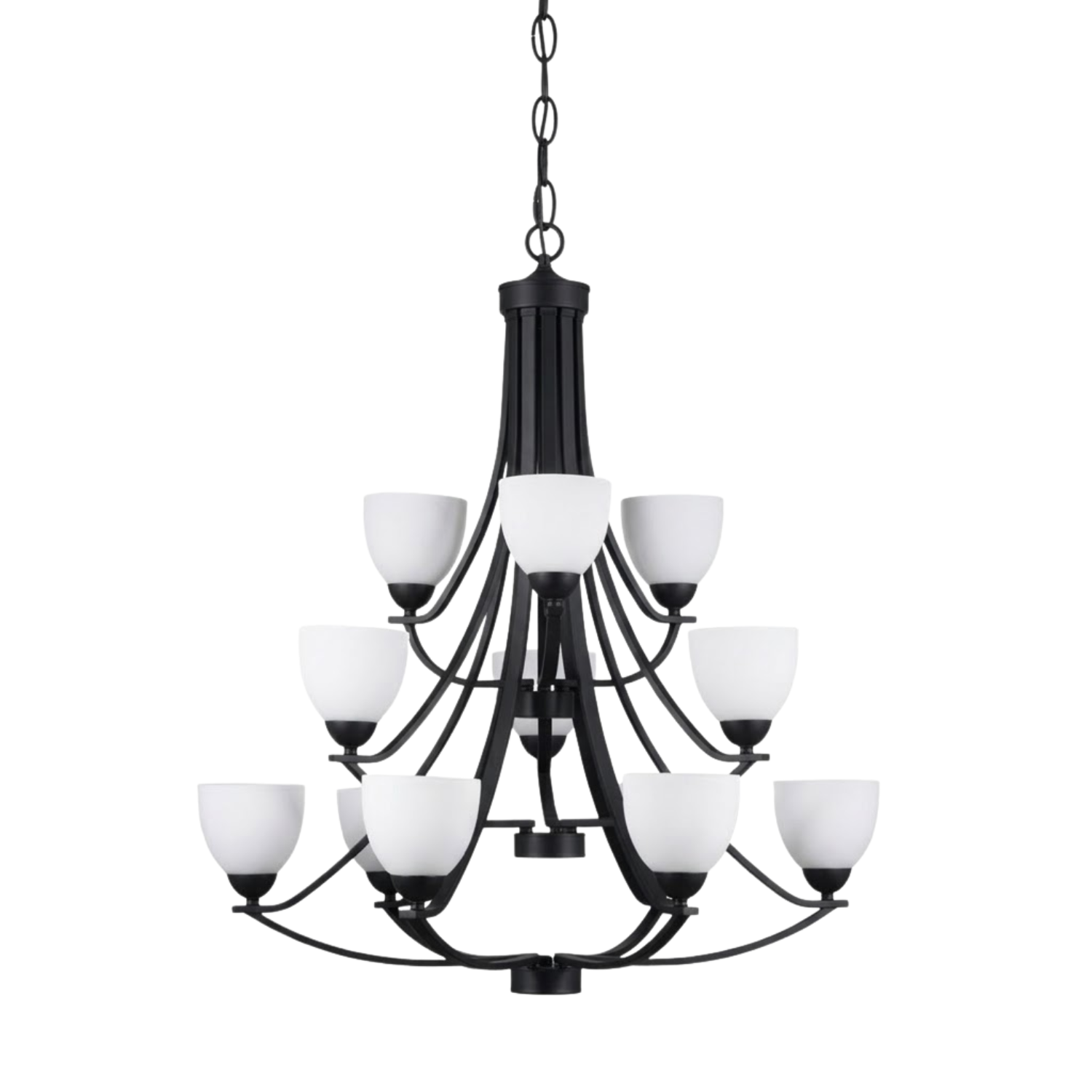Victoria 12-Light Chandelier White Glass - Classic Chandeliers