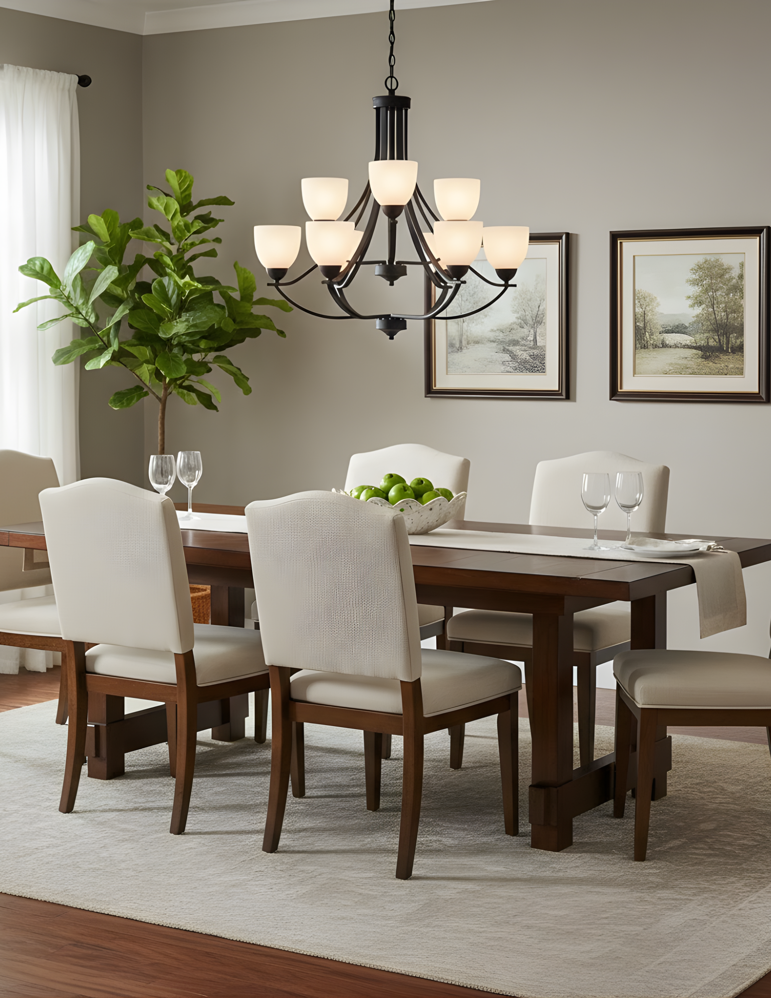 Victoria 9-Light Chandelier White Glass - High-Design Chandeliers