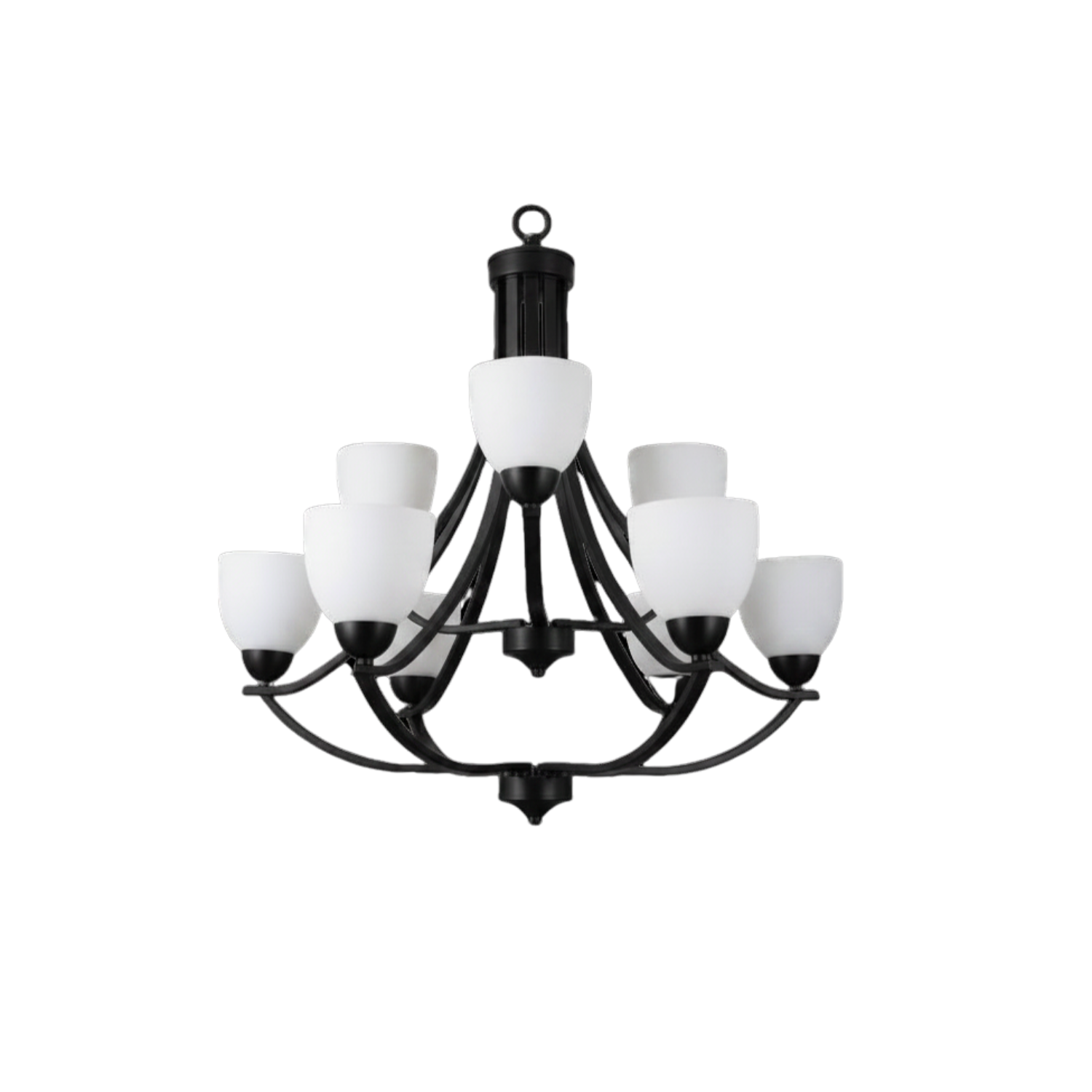 Victoria 9-Light Chandelier White Glass - High-Design Chandeliers