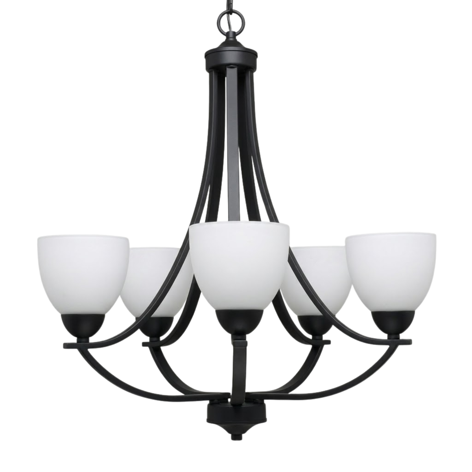 Victoria 5-Light Chandelier White Glass - Stylish Chandeliers