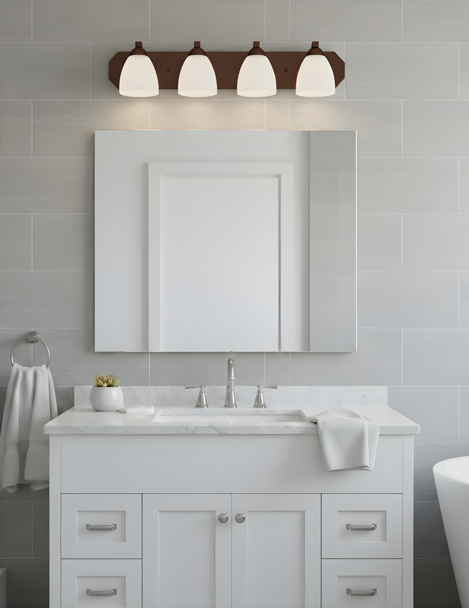 4-Light Contemporary Vanity Light - Functional Vanities