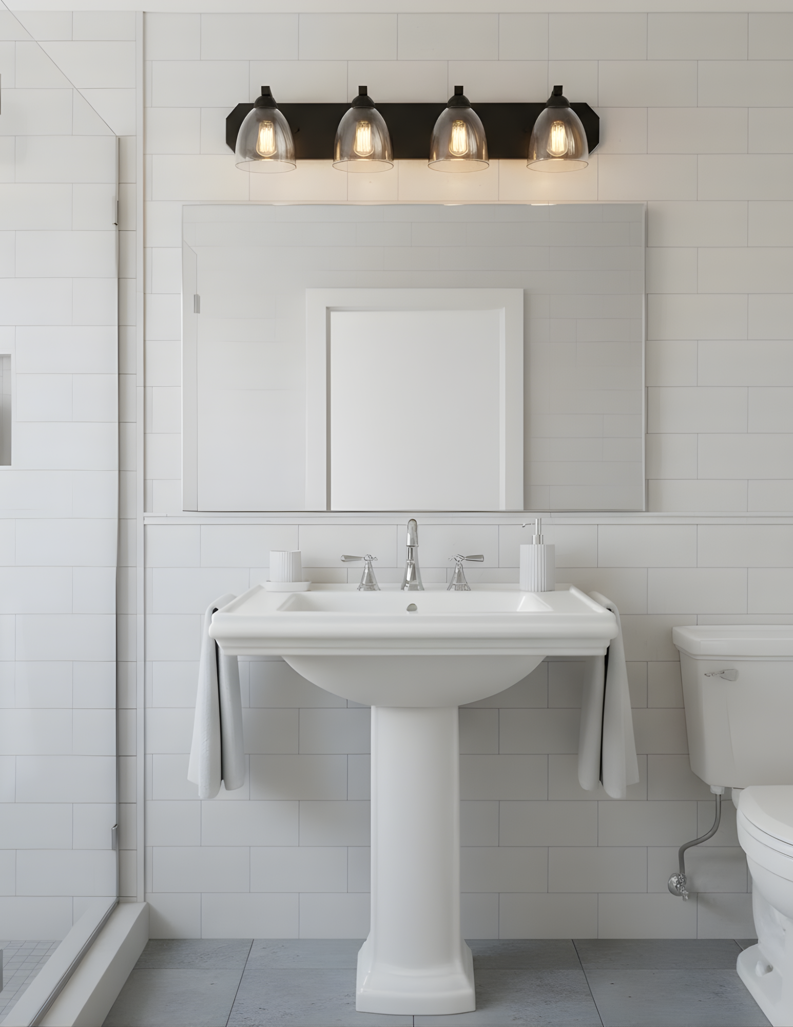 Special Order 4-Light Contemporary Vanity Clear Glass - Statement-Making Vanities