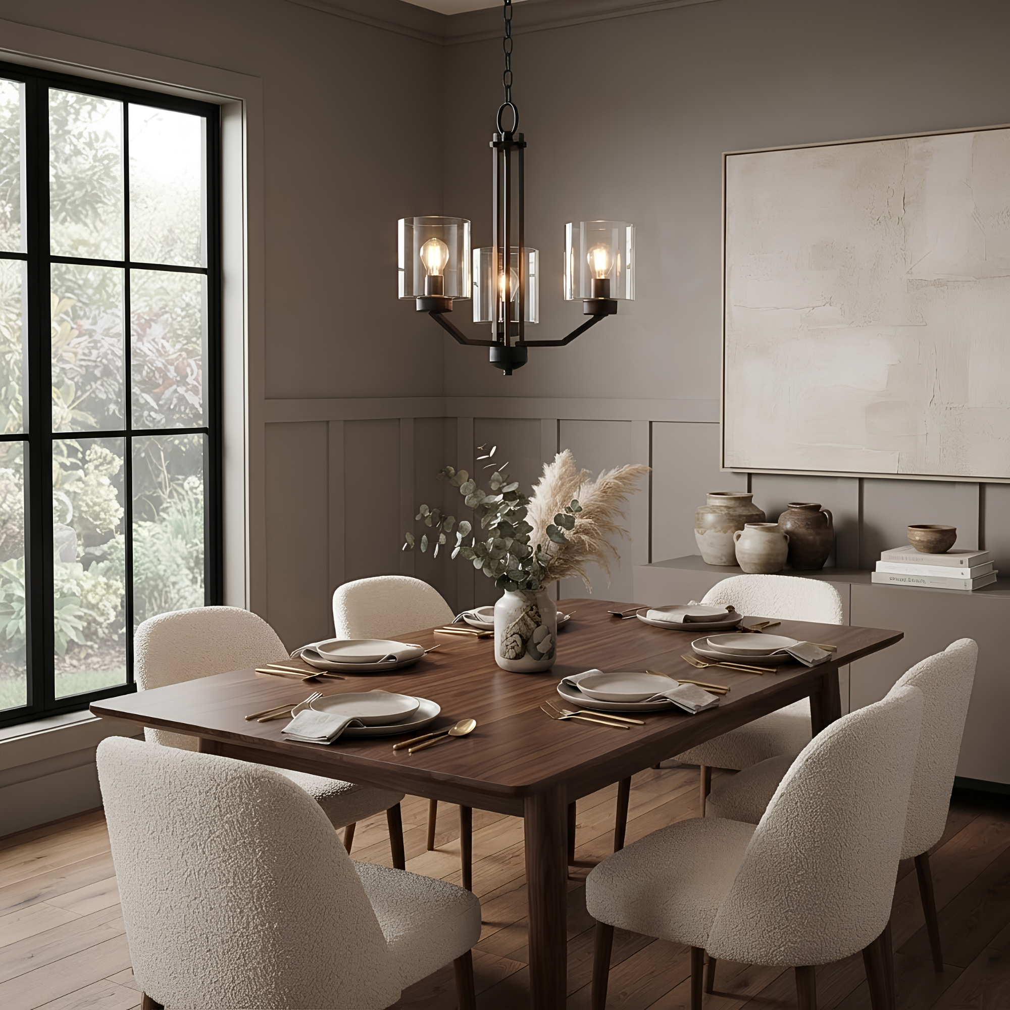 Paris 3-Light Chandelier Clear Cylinder Glass - Chic Chandeliers