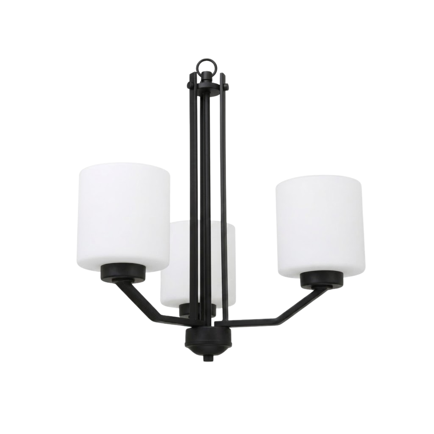 Paris 3-Light Chandelier White Cylinder Glass - High-Design Chandeliers