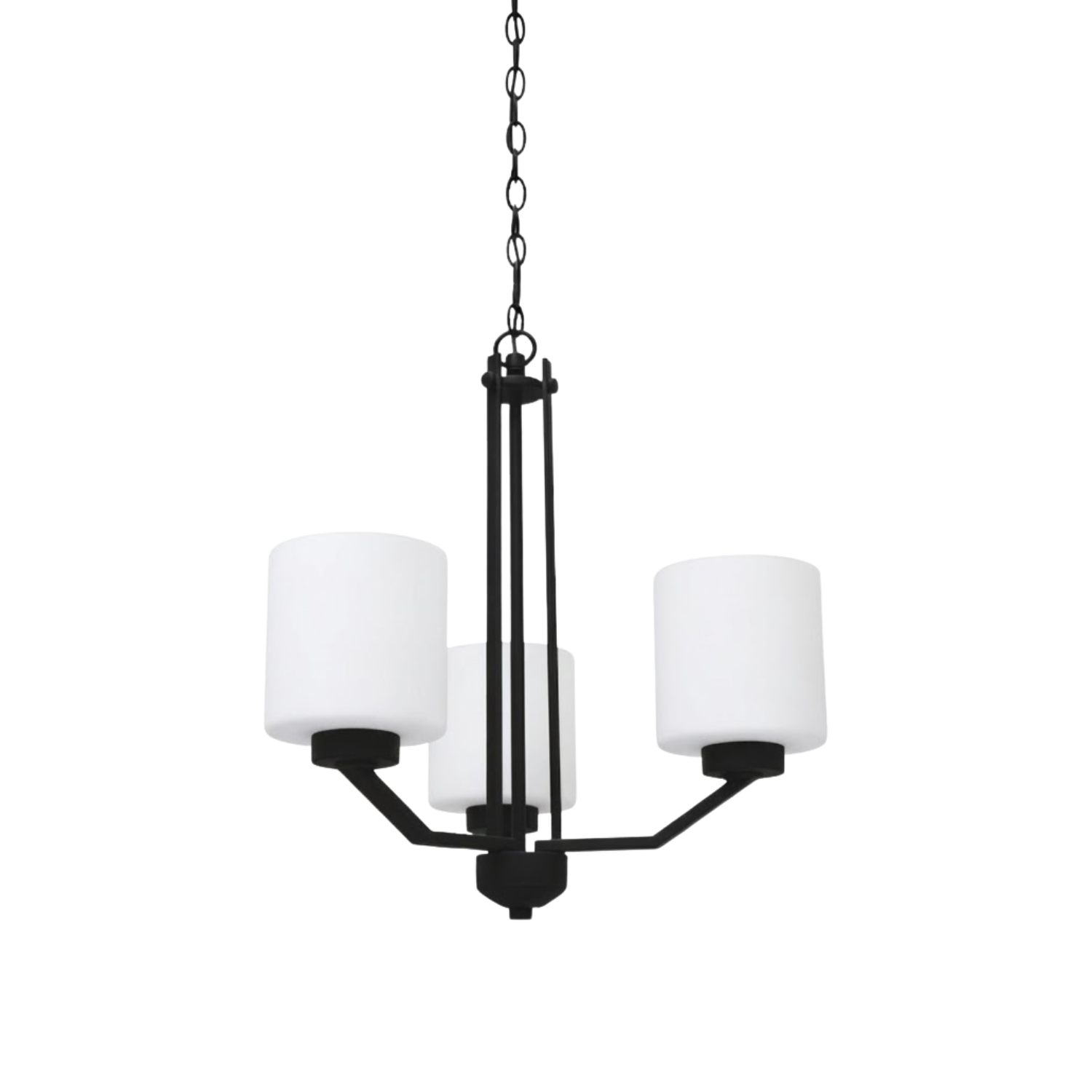 Paris 3-Light Chandelier White Cylinder Glass - High-Design Chandeliers