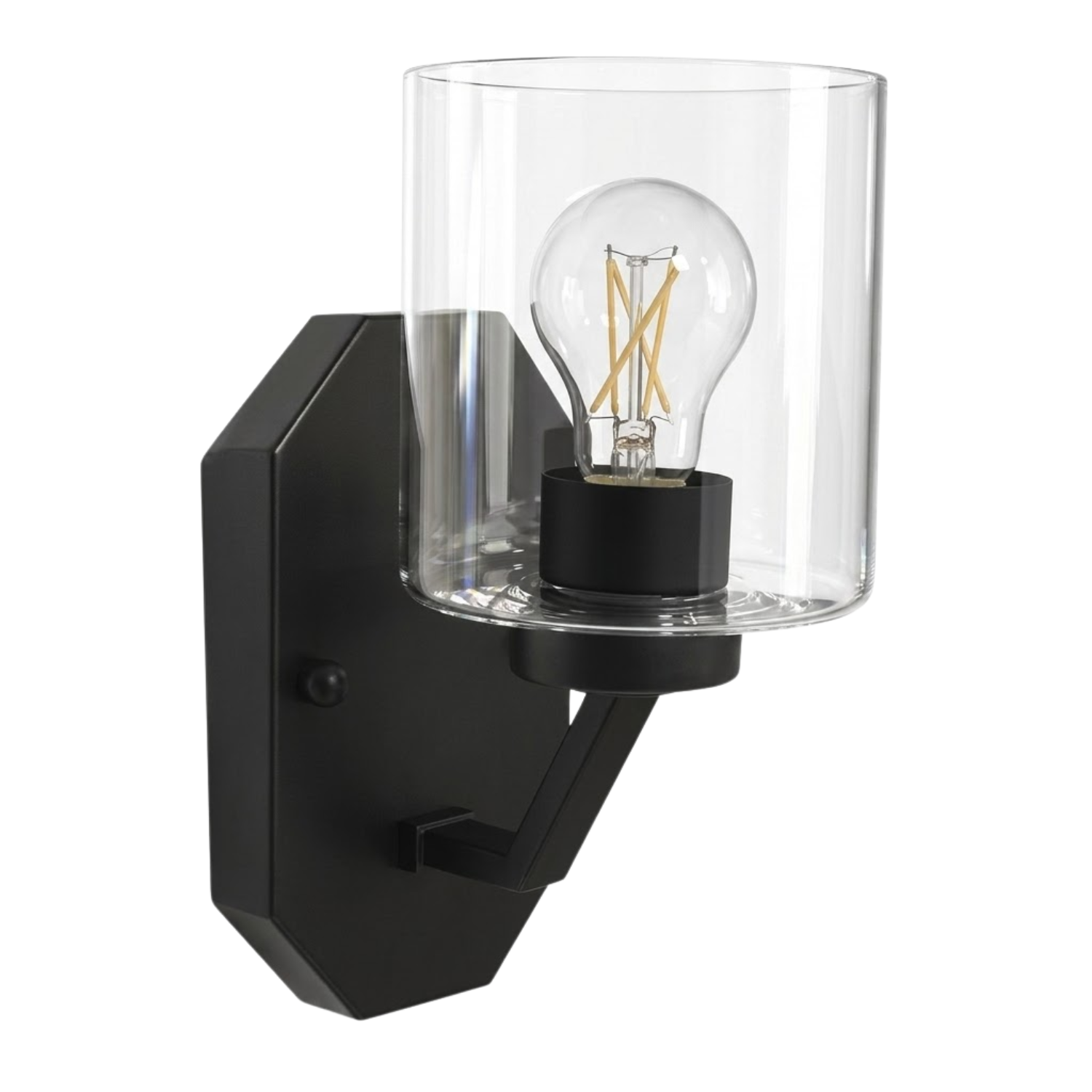 Paris 1-Light Vanity/Sconce Clear Cylinder Glass - Sleek Wall Sconces