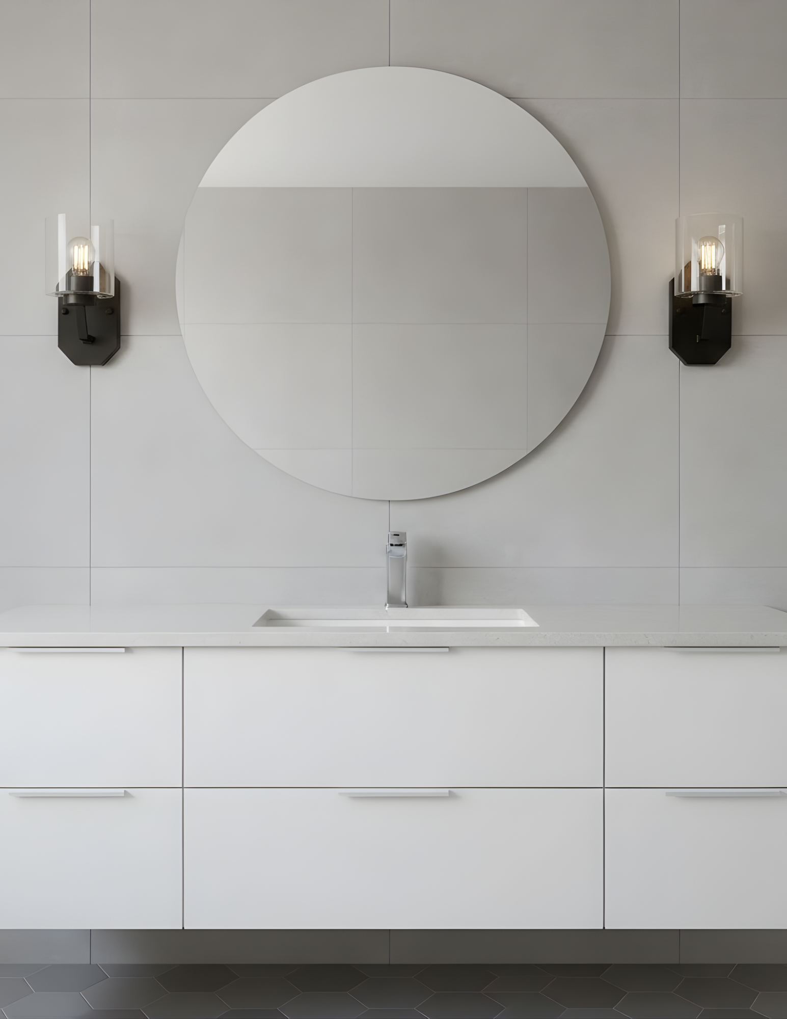 Paris 1-Light Vanity/Sconce Clear Cylinder Glass - Sleek Wall Sconces