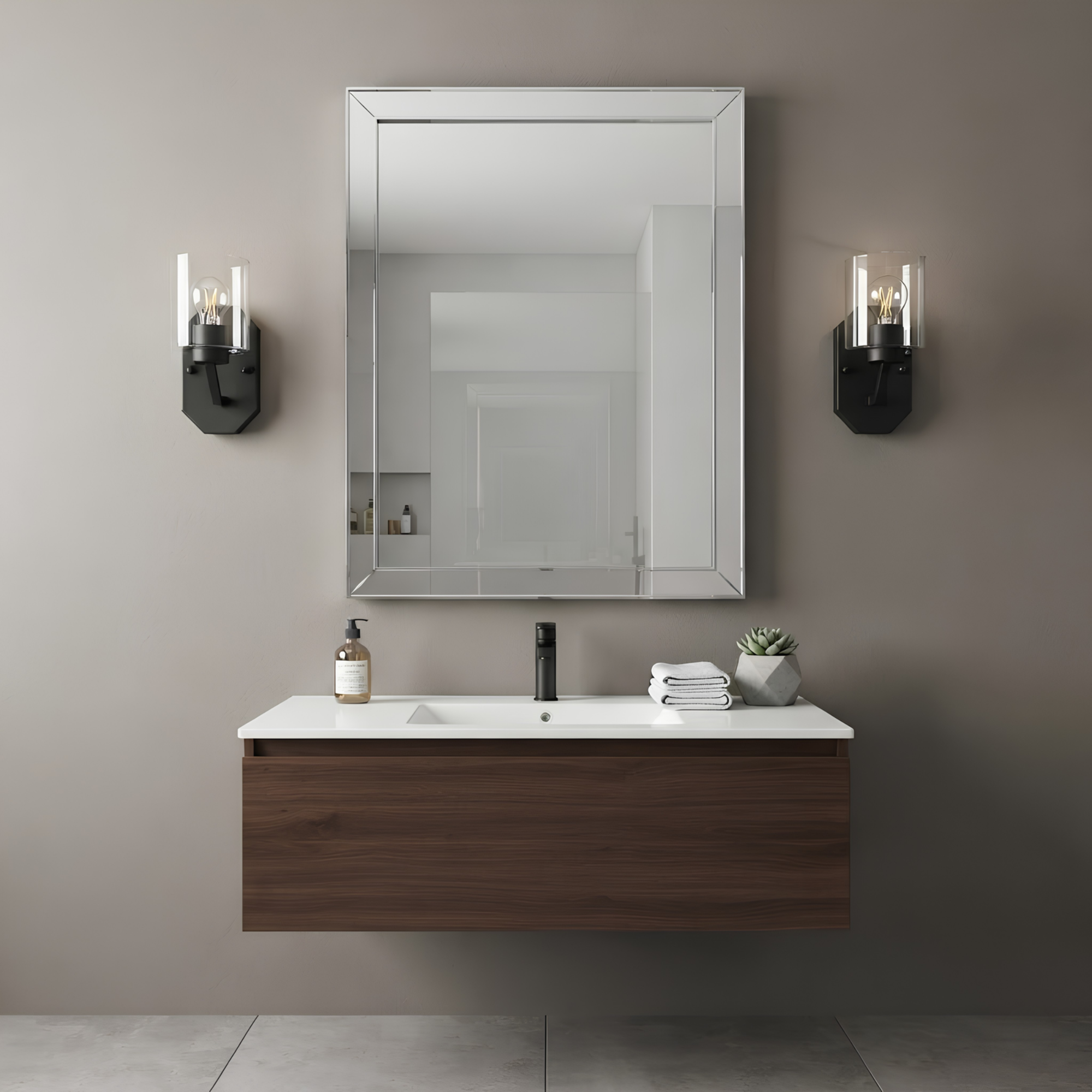 Paris 1-Light Vanity/Sconce Clear Cylinder Glass - Sleek Wall Sconces