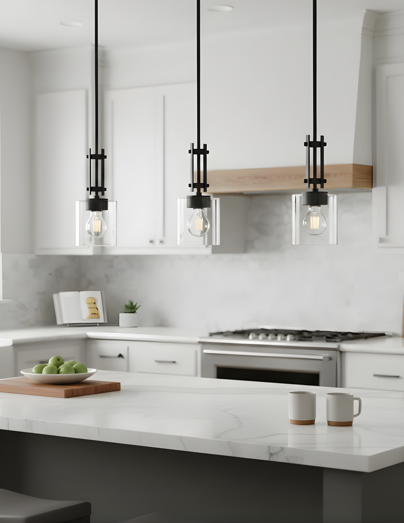 Paris 1-Light Mini Pendant Clear Cylinder Glass - Refined Pendants in Matte Black