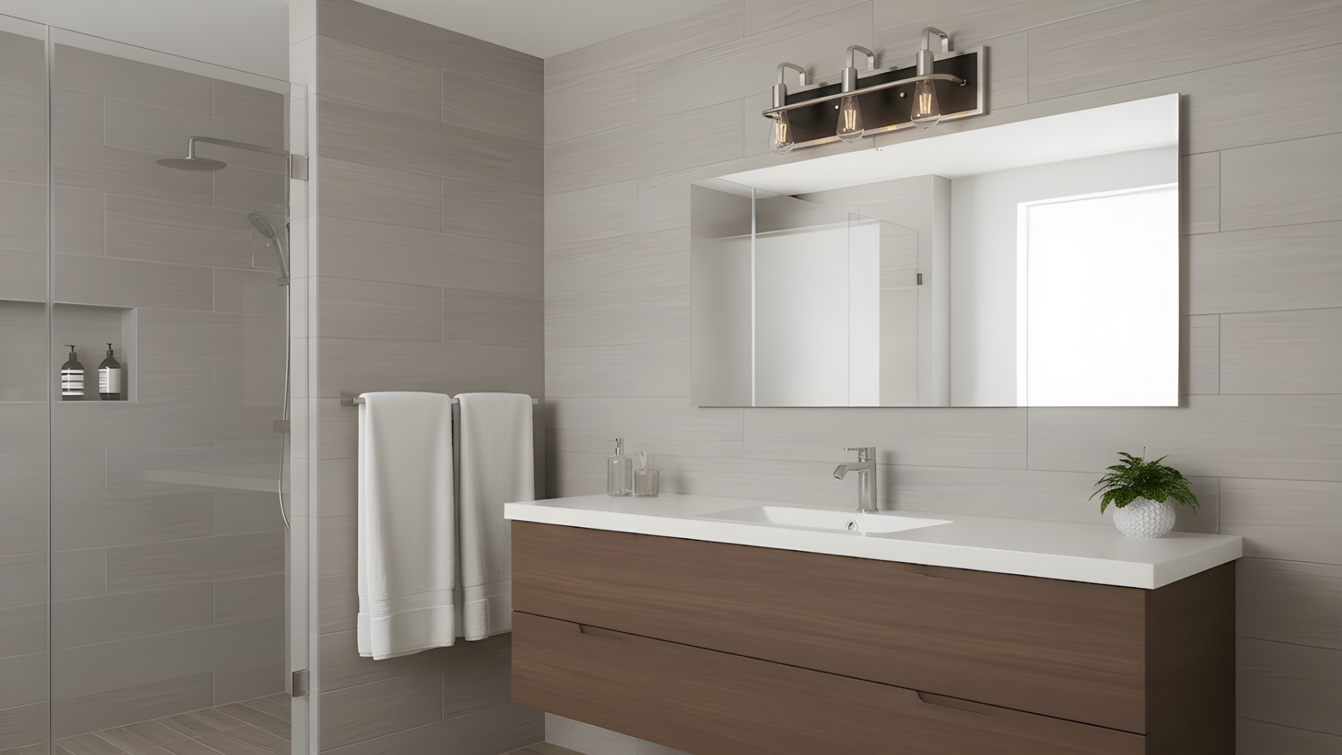 Justin 3-Light Vanity - Matte Black with  Brushed Nickel Accents - Statement-Making Vanities