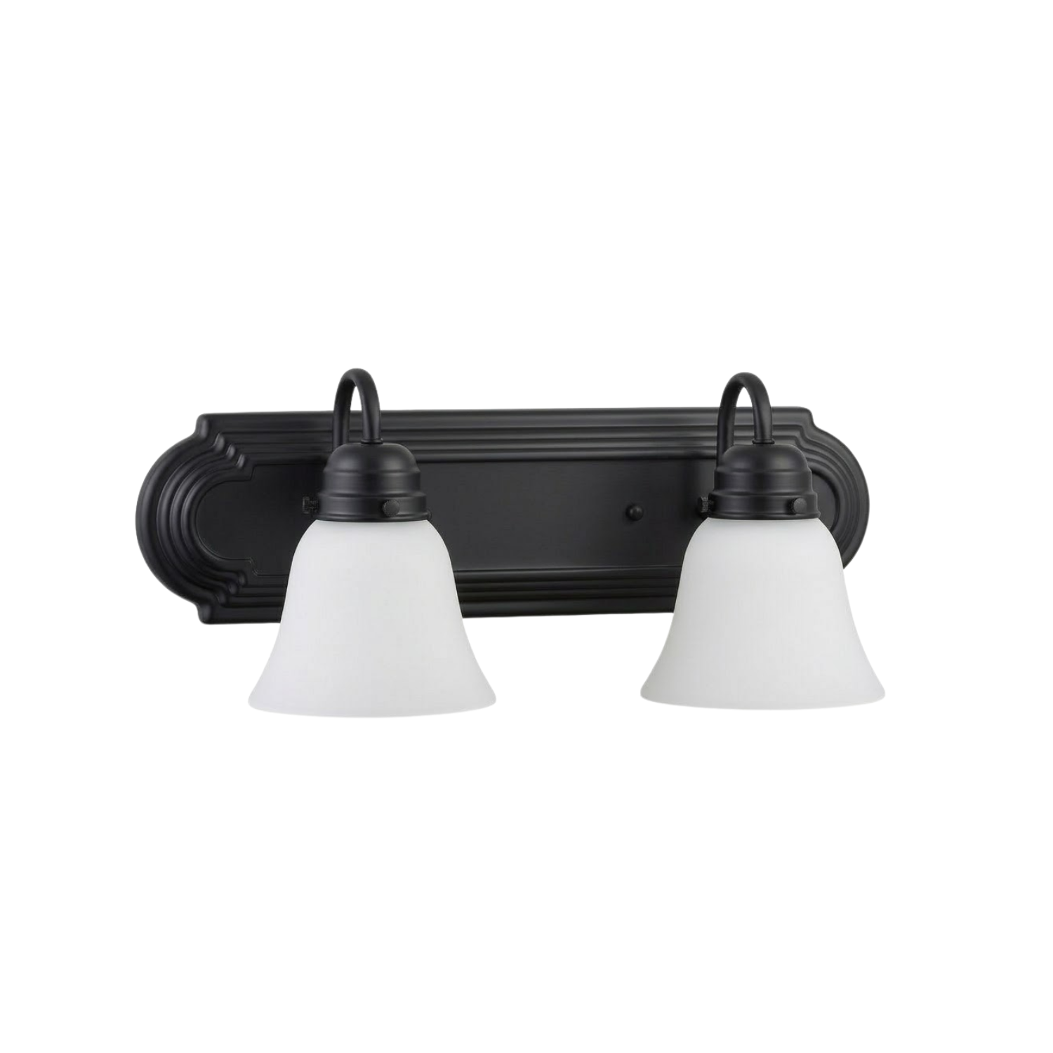 2-Light Racetrack w/Arms G-423 - Transitional Vanities in Matte Black