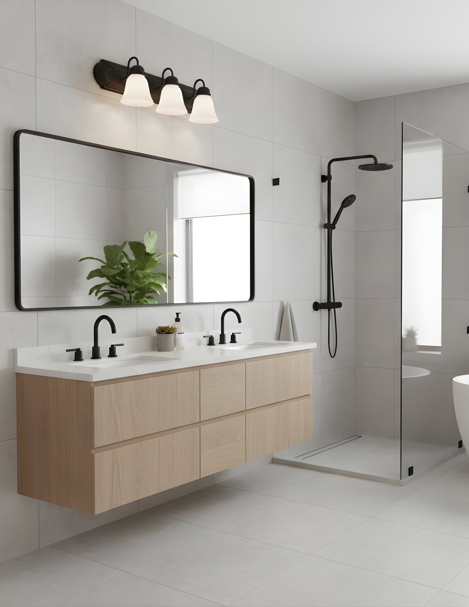 3-Light Racetrack w/Arms - G-423 - Elegant Vanities