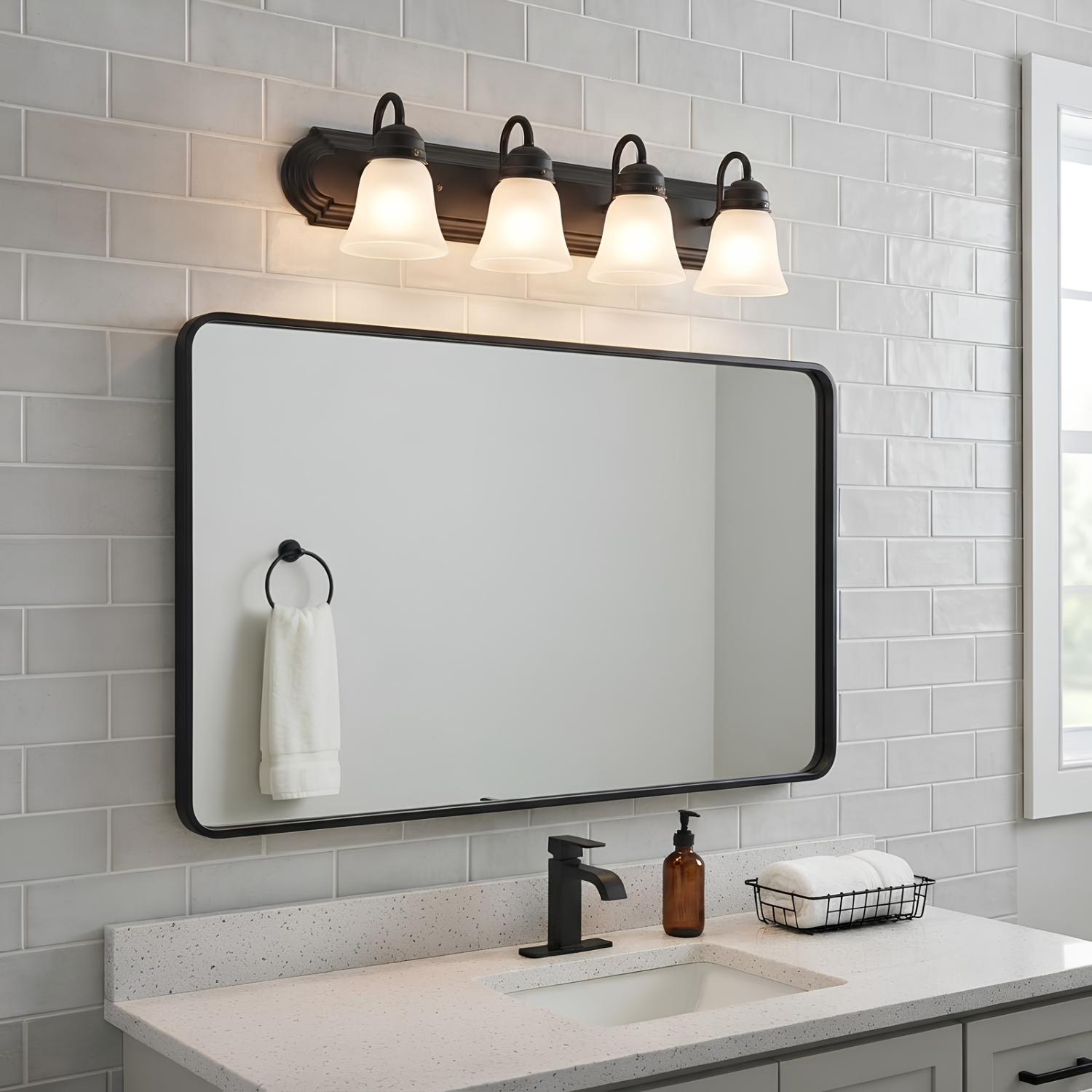 4-Light Racetrack w/Arms - G-423 - Functional Vanities