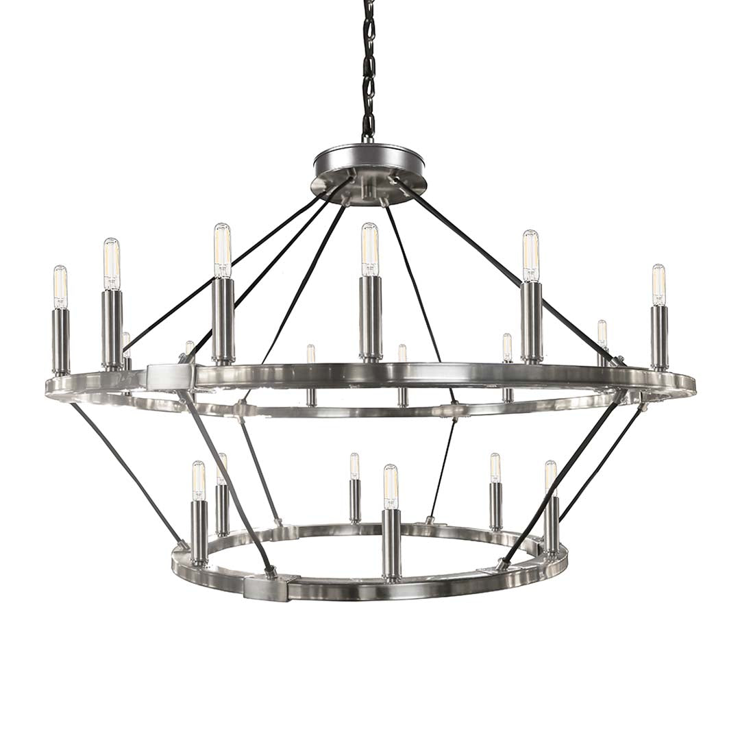 12 + 6 Light 40"/26" Big Ring Double Tier Chandelier - MB T6-3K Lamps Included
