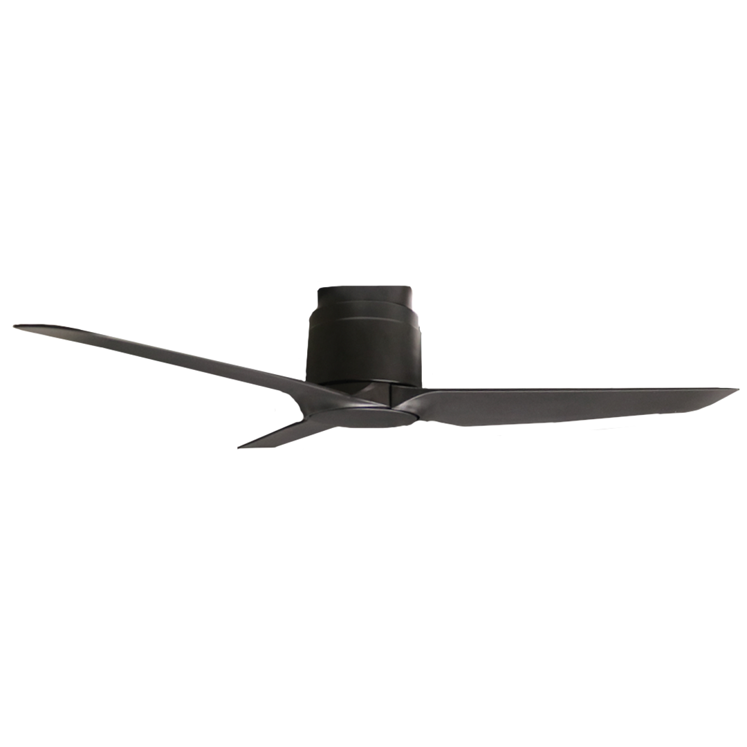 3-Blade 44" Fan - Light Kit not included - Wall Control Included - Sophisticated Indoor Fans in Black