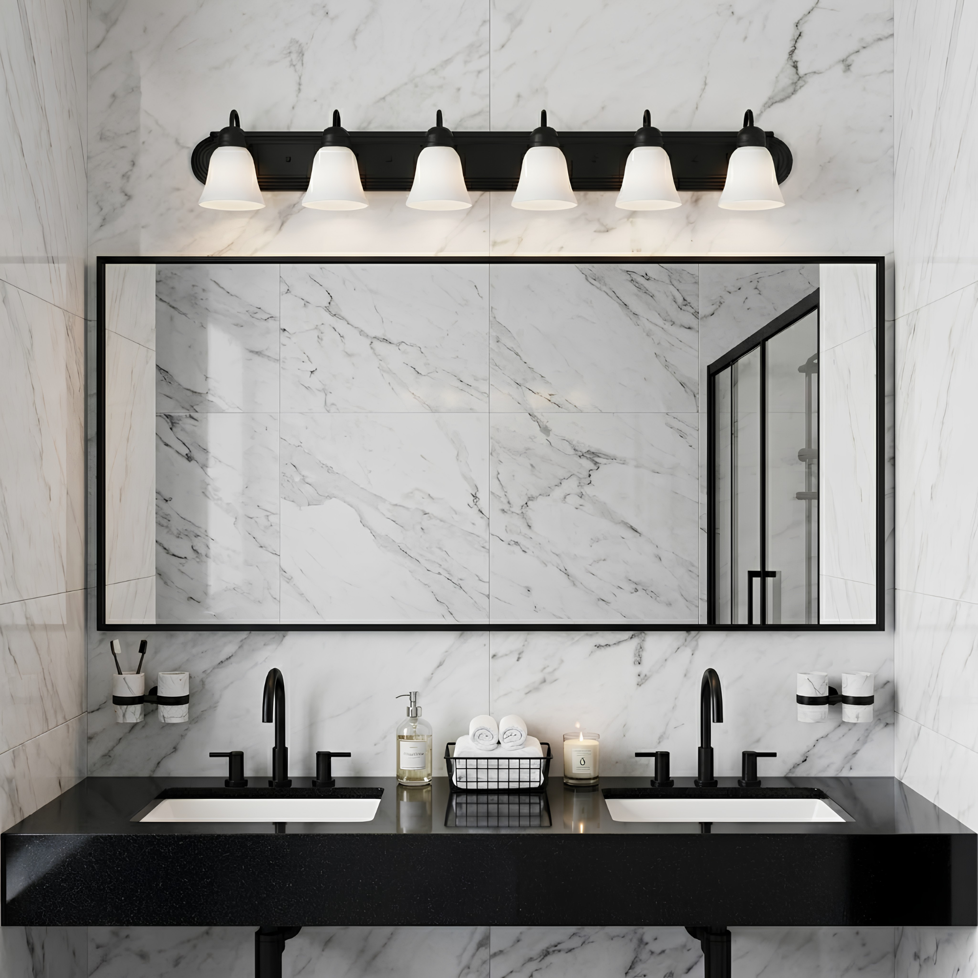 6-Light Racetrack w/Arms - G-423 - High-Design Vanities