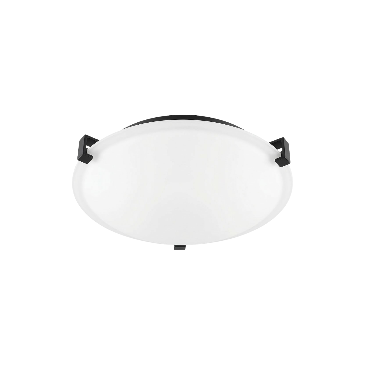 3-Light 3 Square Tab Ceiling Mount White Glass - Functional Ceiling Mounts in Matte Black