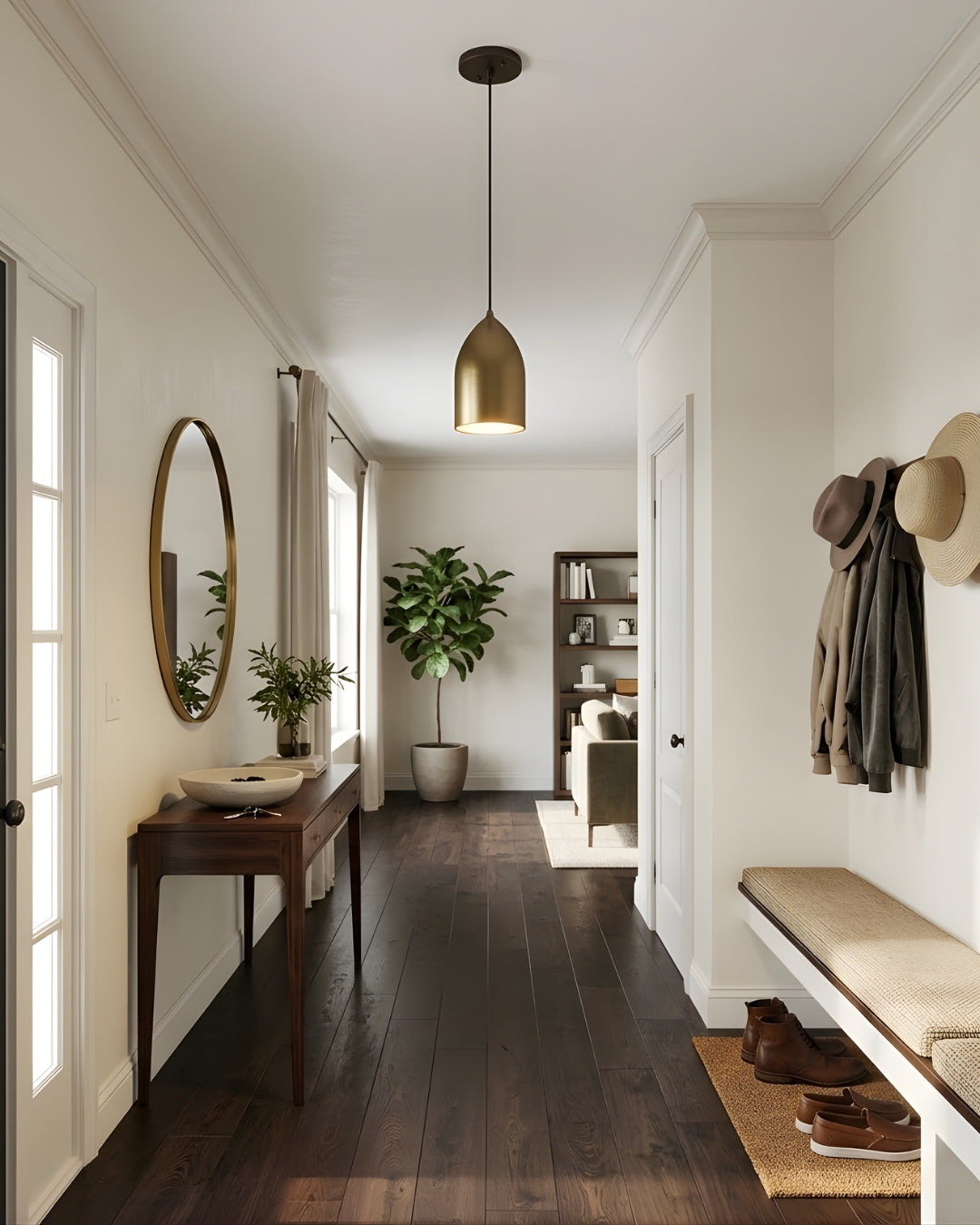 The Bullet 1-Light Large Metal Shade Bullet Pendant/SV - Chic Pendants in Champagne Gold