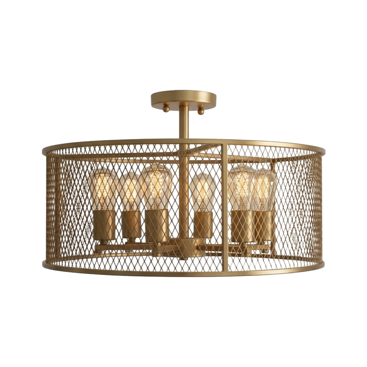 Rimini 6-Light Steel Mesh Shade Semi Flush Mount - Elegant Ceiling Mounts