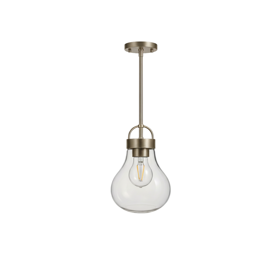 1-Light Clear Glass Pendant - Stylish Pendants