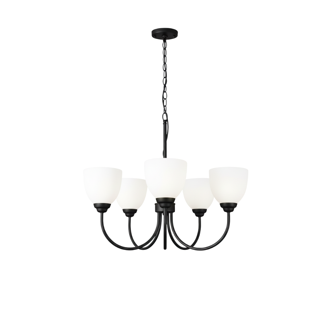 Laredo 5-Light Chandelier - White Glass - Eye-Catching Chandeliers