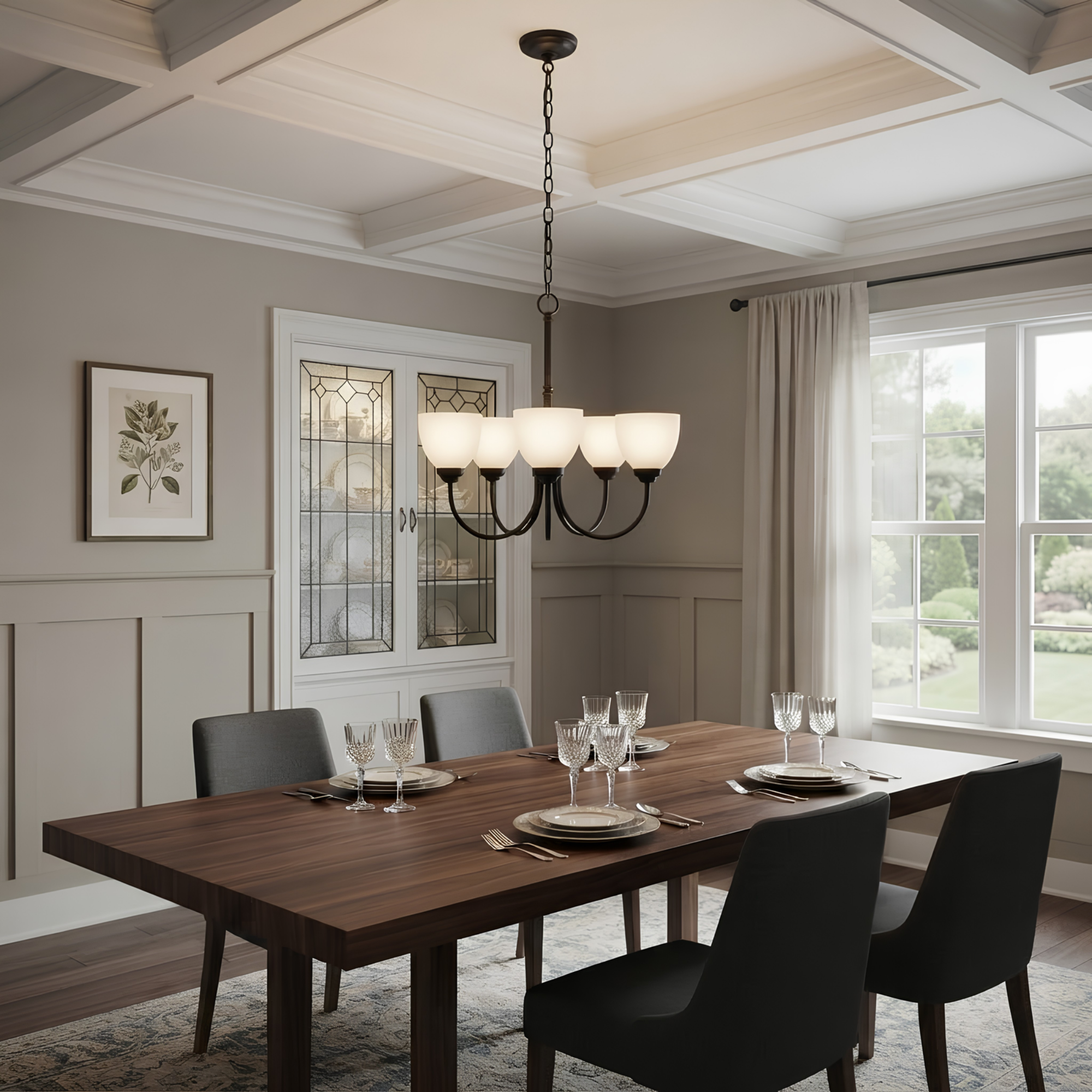 Laredo 5-Light Chandelier - White Glass - Eye-Catching Chandeliers