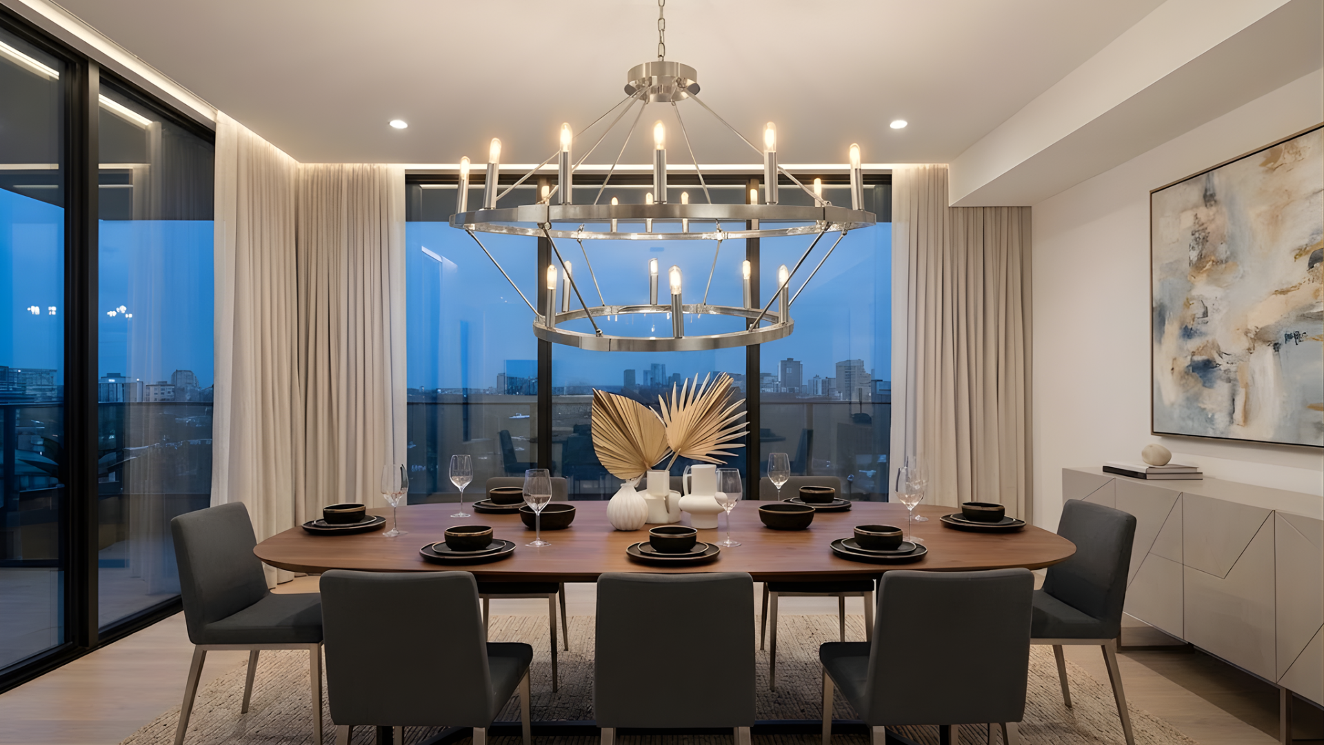 12 + 6 Light 40"/26" Big Ring Double Tier Chandelier - T6-3K Lamps Included - Classic Chandeliers