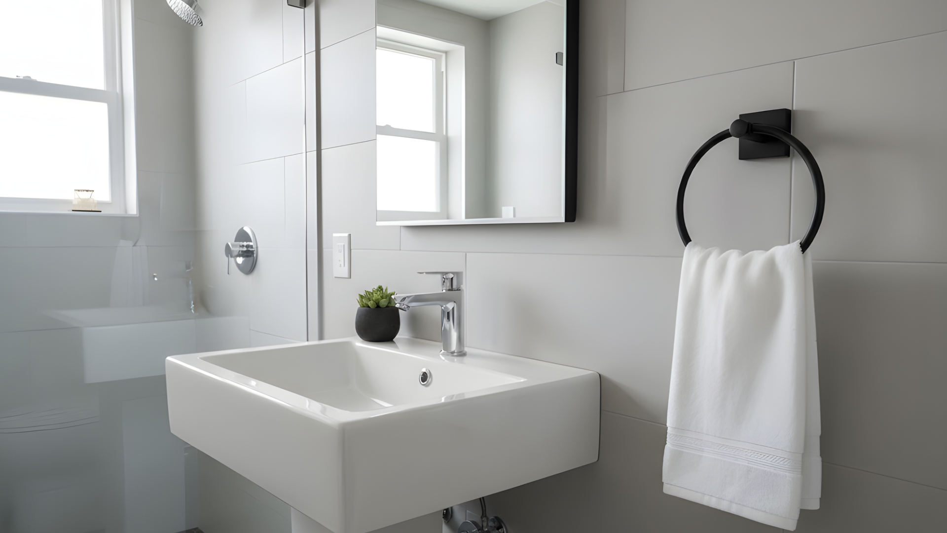 Square Style Towel Ring - Matte Black(US19)