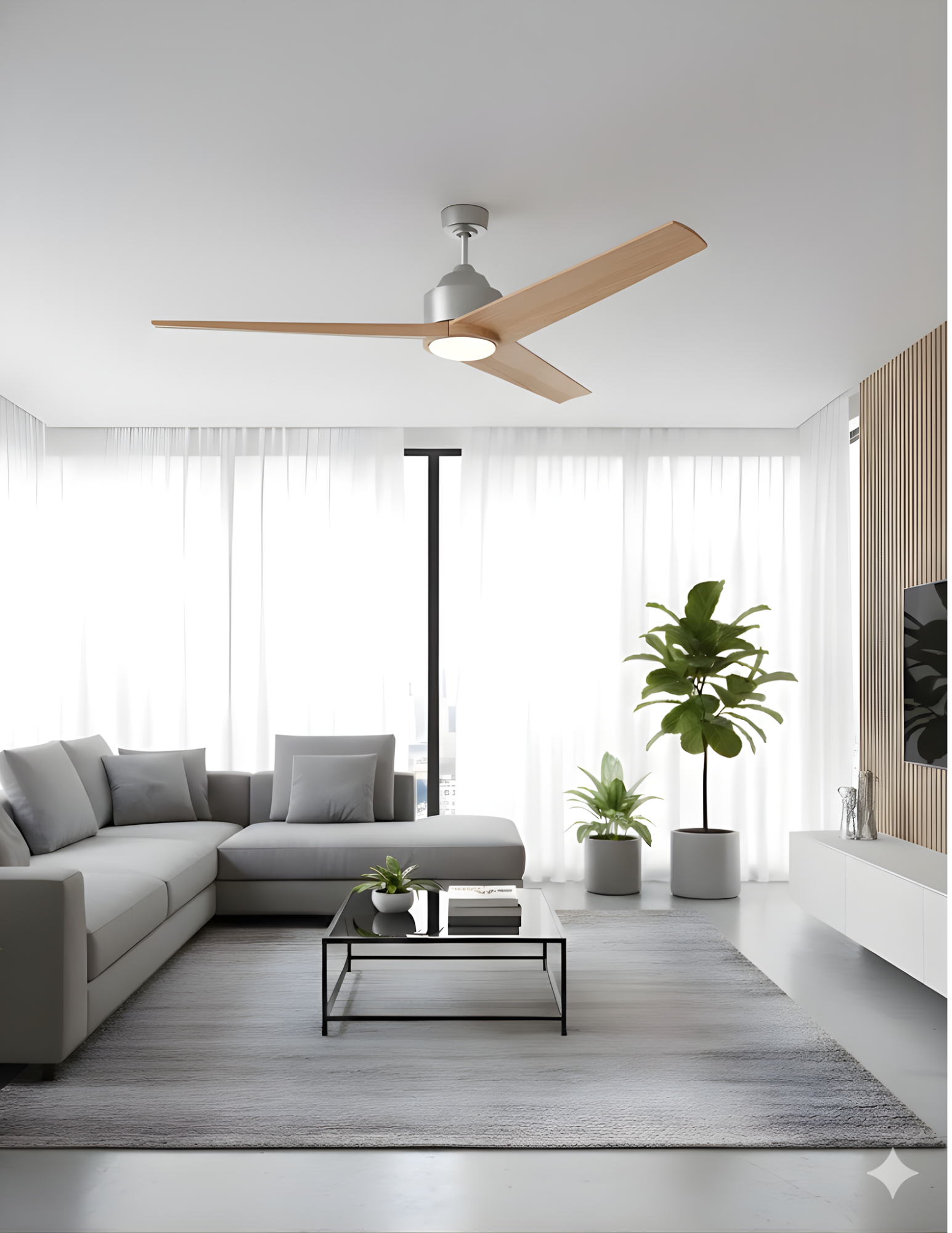Monica 3-Blade 56" NK Fan LM Blades 20W LED 3K