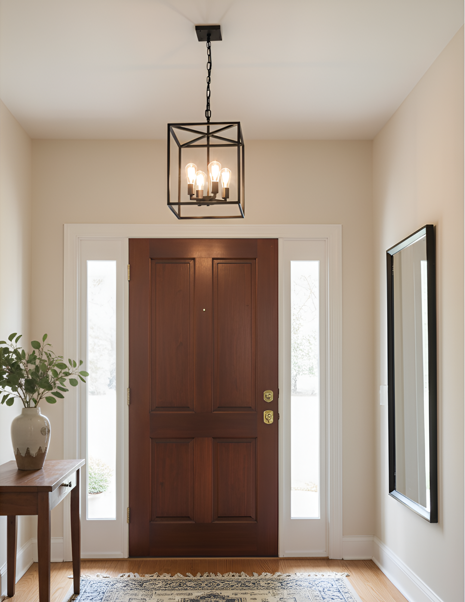 Rosslyn 4-Light Entry -MB ALL MATTE BLACK - Decorative Pendants