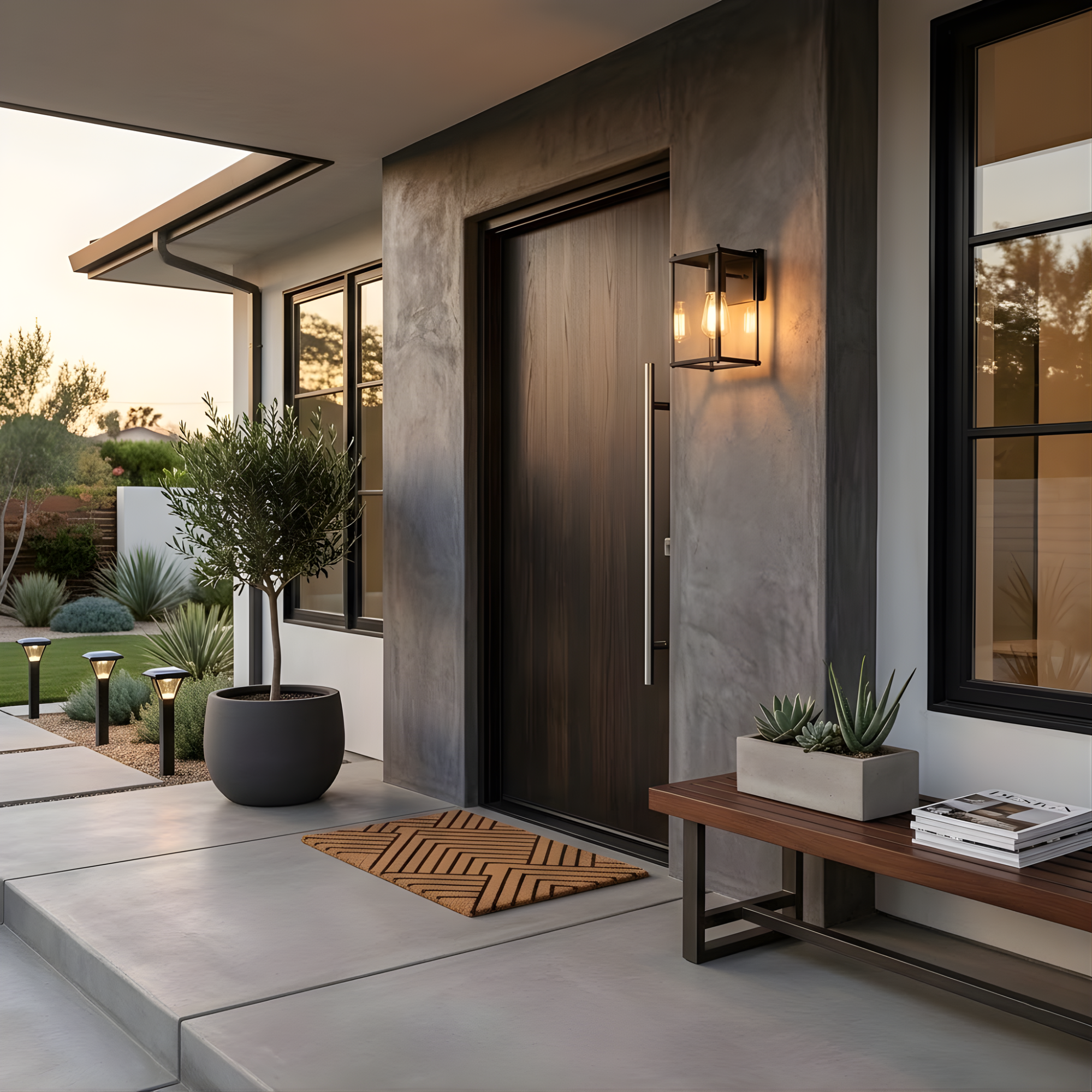 4-Sided Open Bottom Coach Light - Decorative Exterior in Matte Black