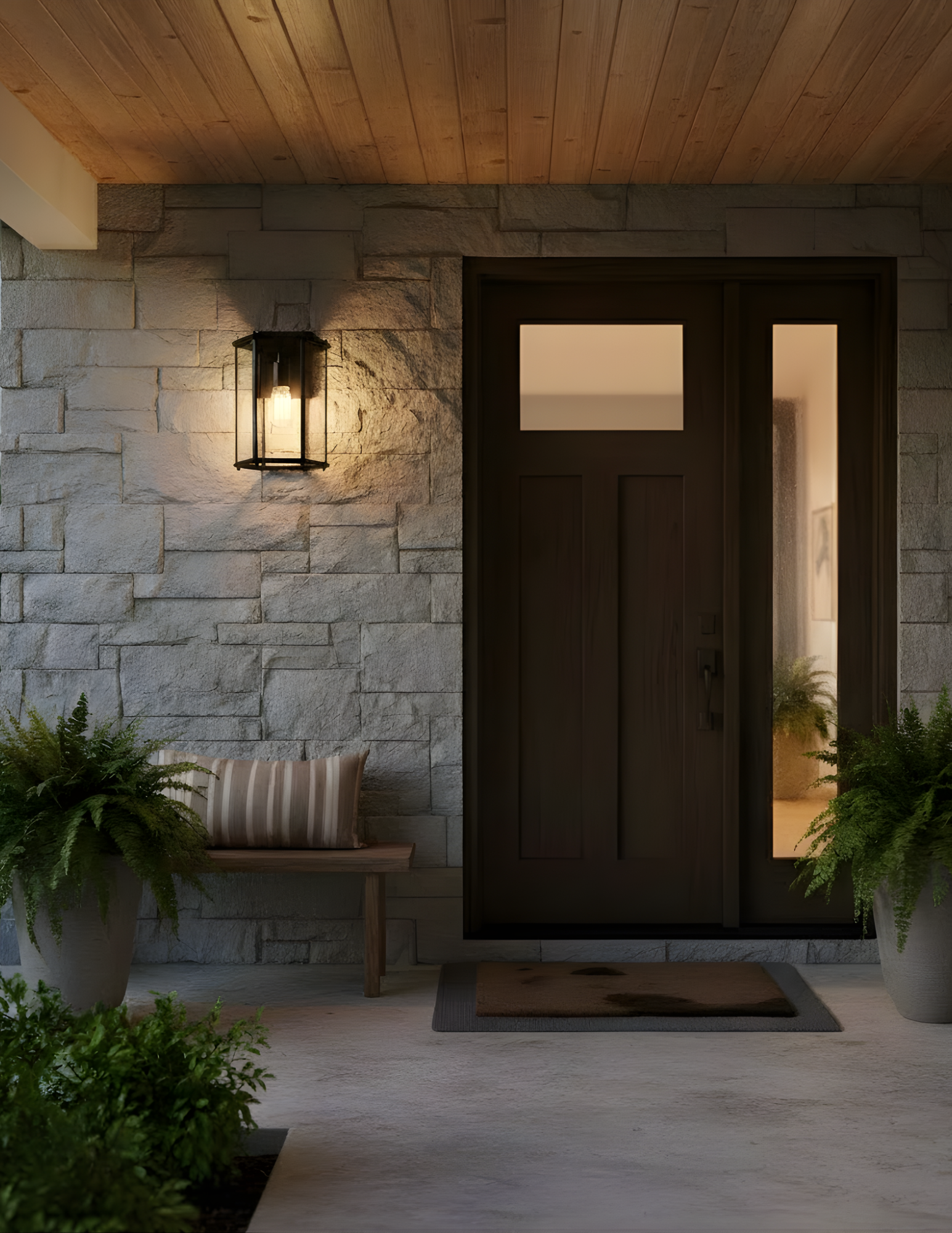 6-Sided Open Bottom Coach Light - Transitional Exterior in Matte Black
