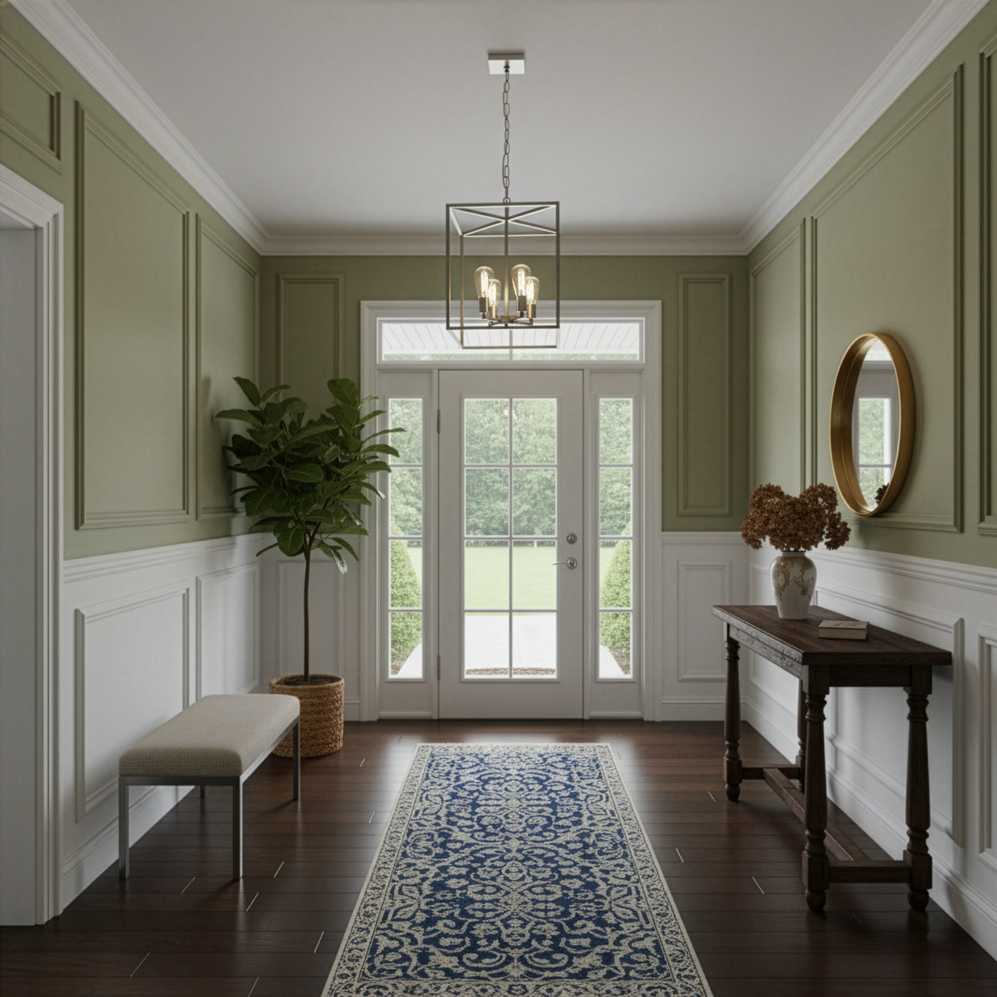 Rosslyn 4-Light Entry -NK ALL BRUSHED NICKEL - Eye-Catching Pendants
