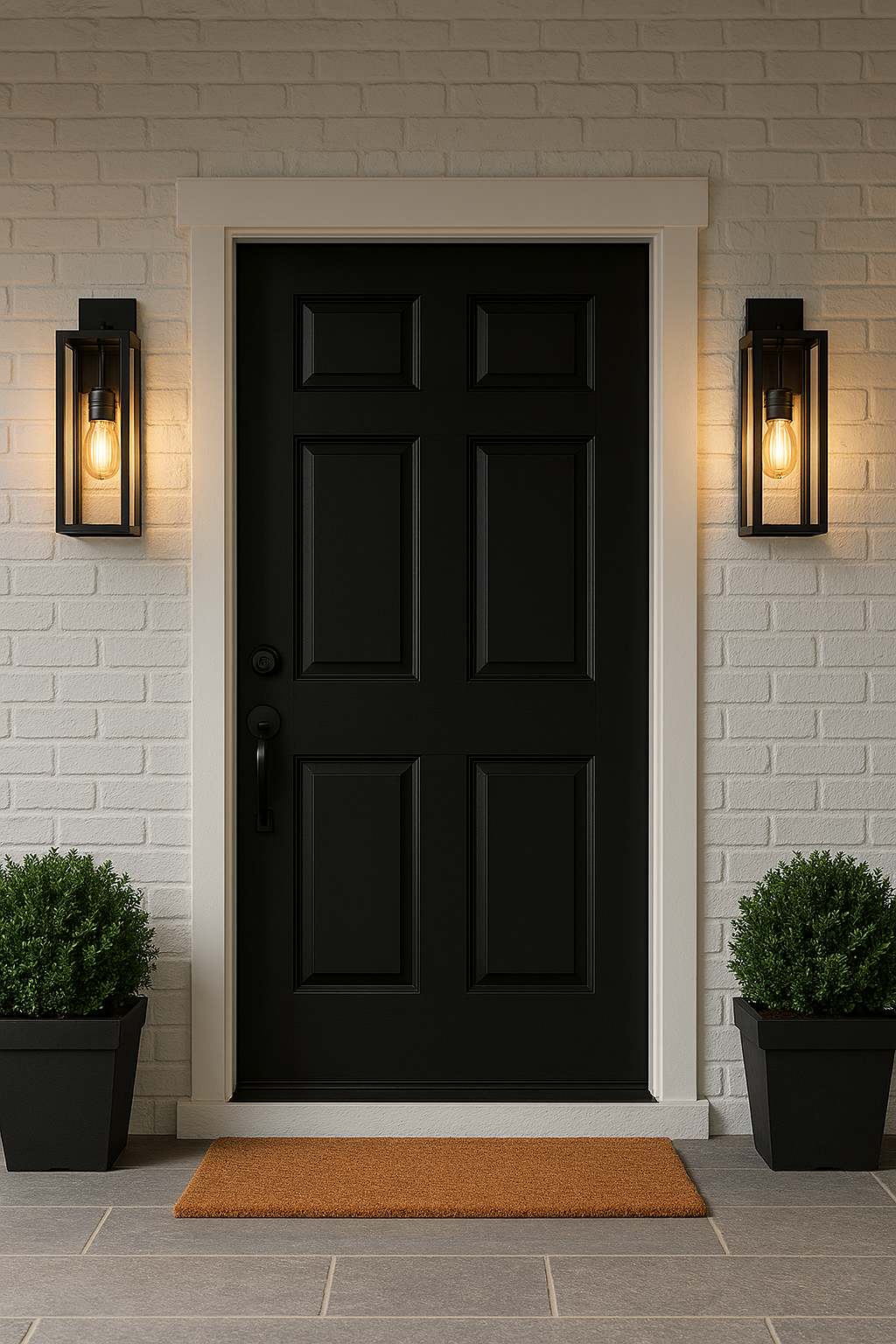 Medium Clear Glass Cube Coach Light - Chic Exterior in Matte Black