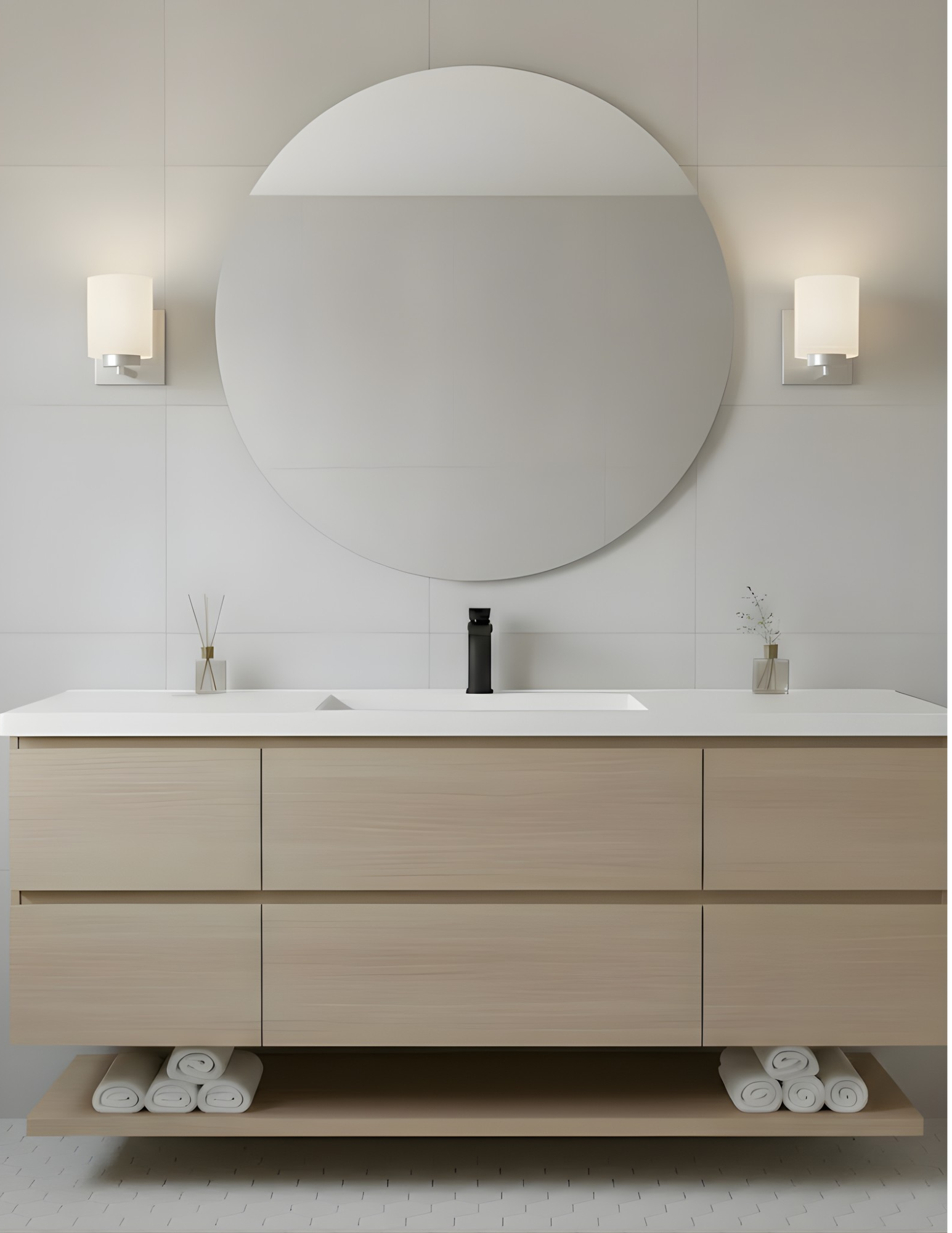 1-Light White Glass Sconce - Classic Vanities