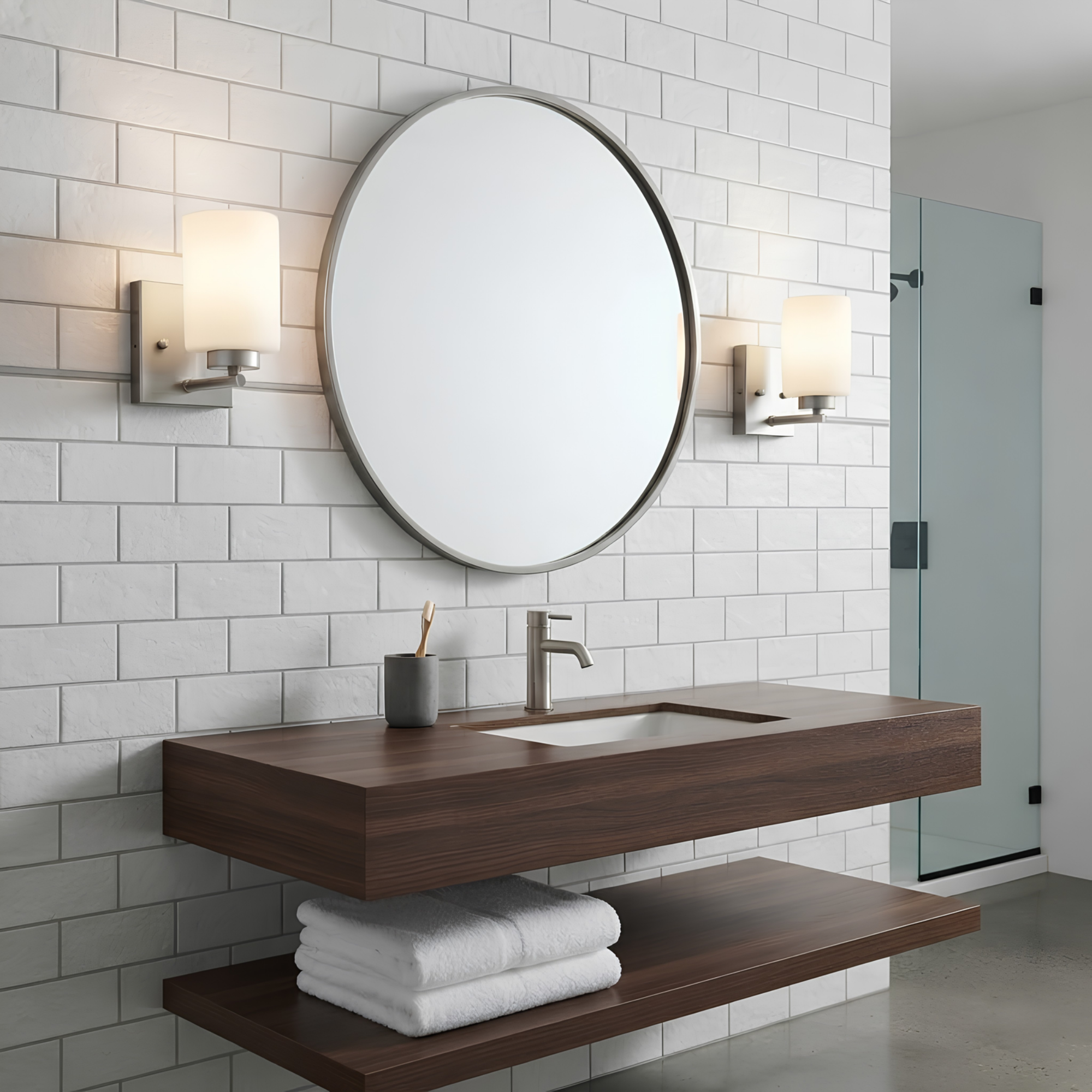 1-Light White Glass Sconce - Classic Vanities