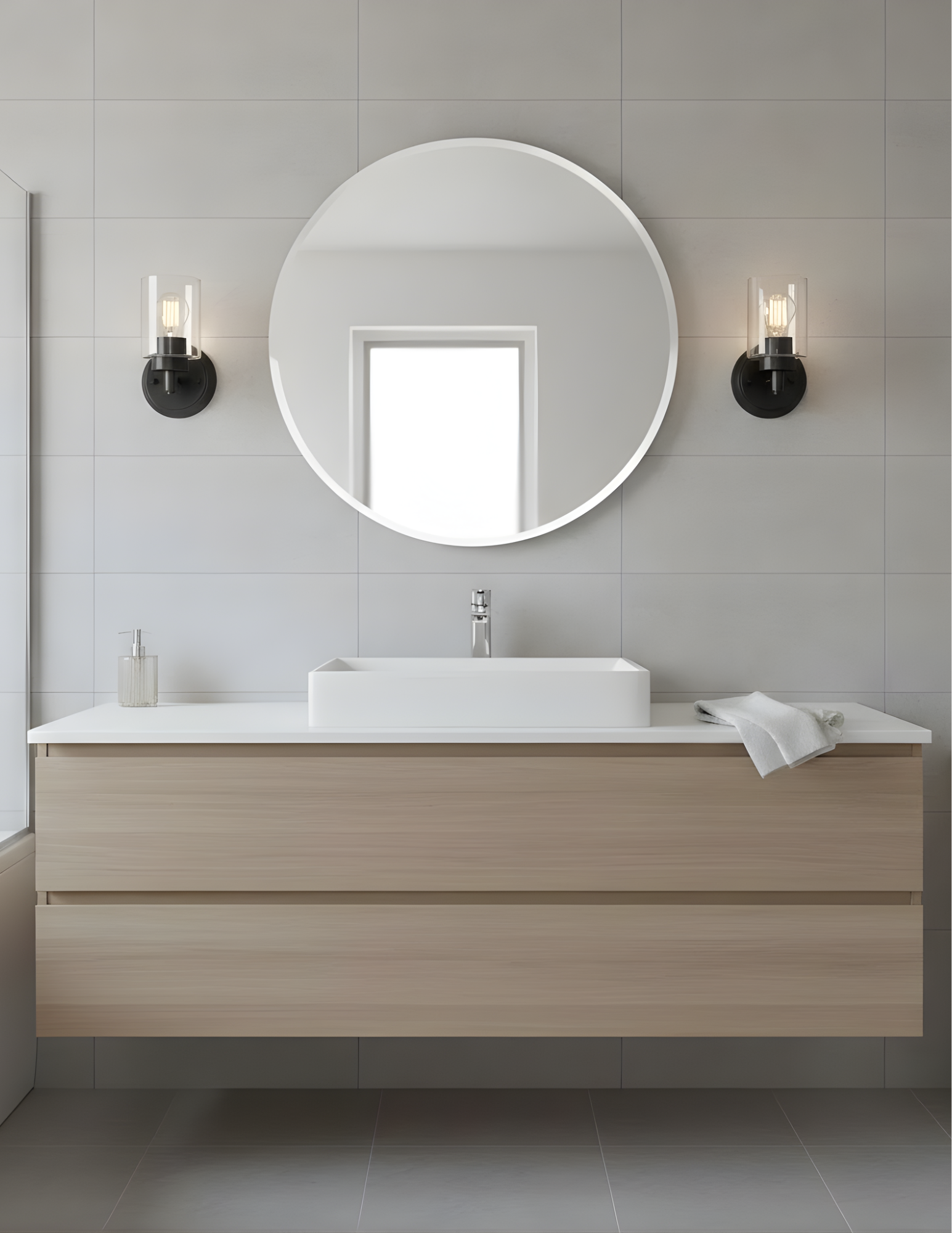 Mincio 1-Light Clear Glass Sconce - Clean-Line Wall Sconces