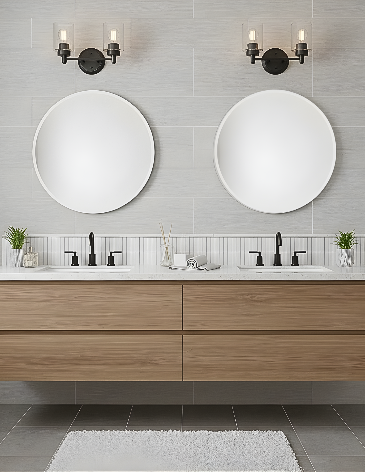 Mincio 2-Light Clear Glass Vanity - Chic Vanities